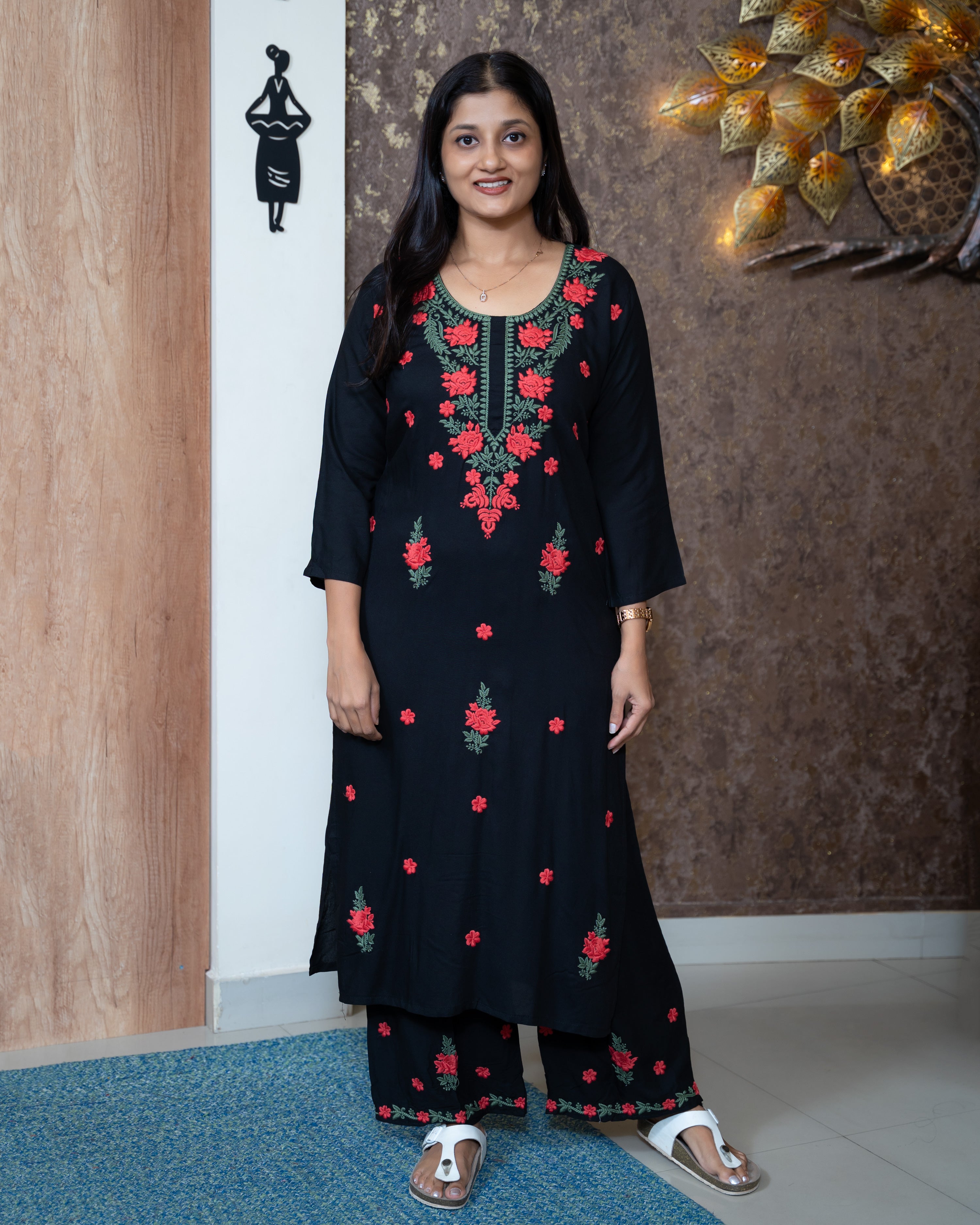 Load image into Gallery viewer, Rayon Cotton Co-Ord Set-8314
