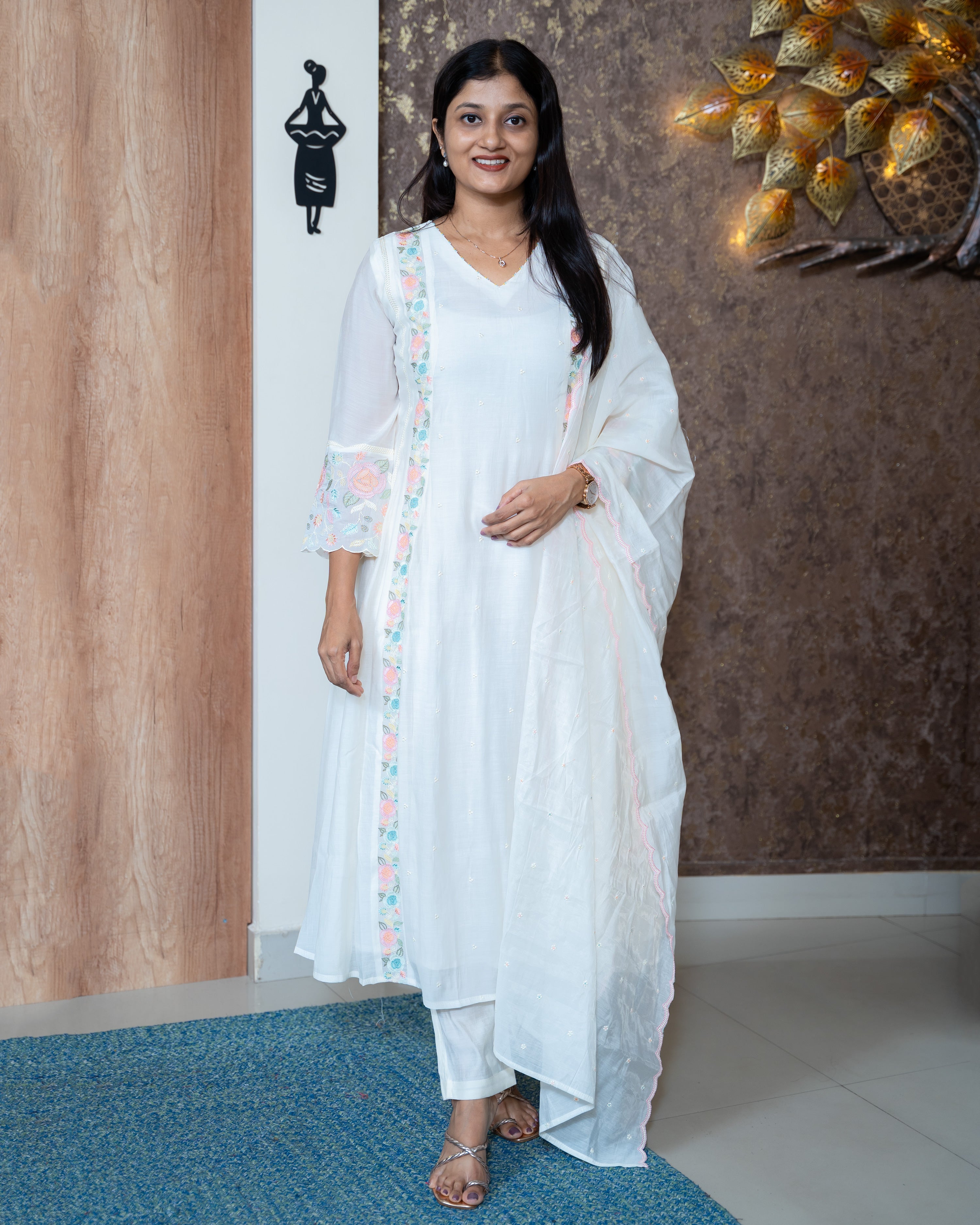 Load image into Gallery viewer, Mul Chanderi Suit-8682

