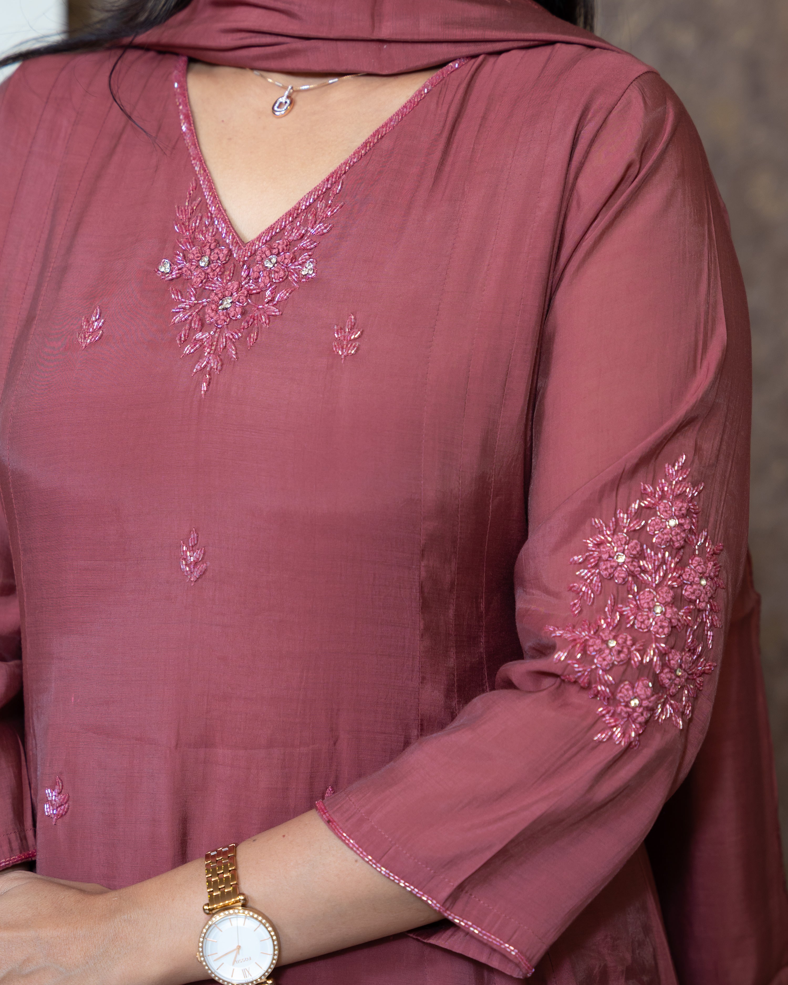 Load image into Gallery viewer, Mul Chanderi Suit-8307
