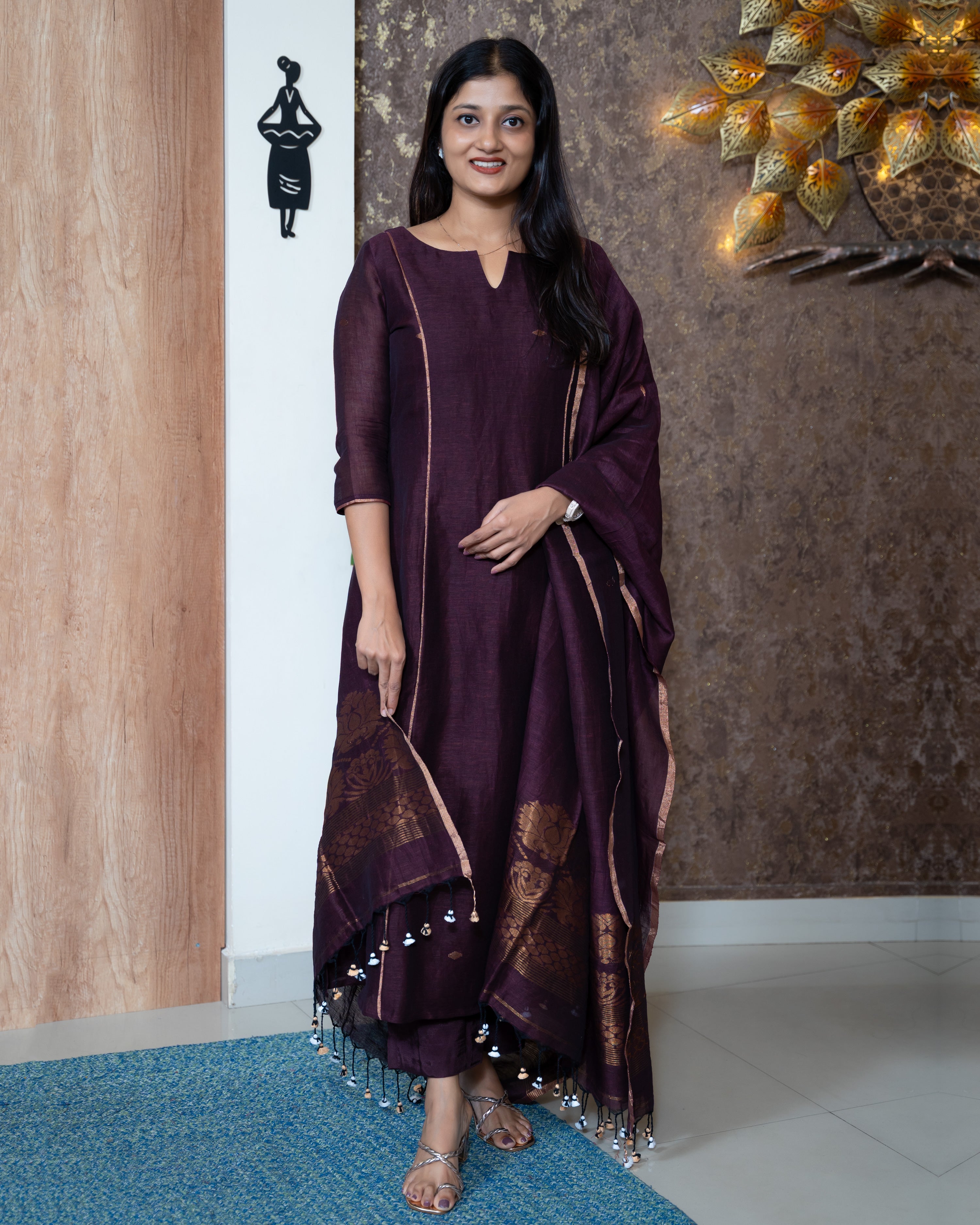 Load image into Gallery viewer, Linen Silk Unstitched Suit-8492
