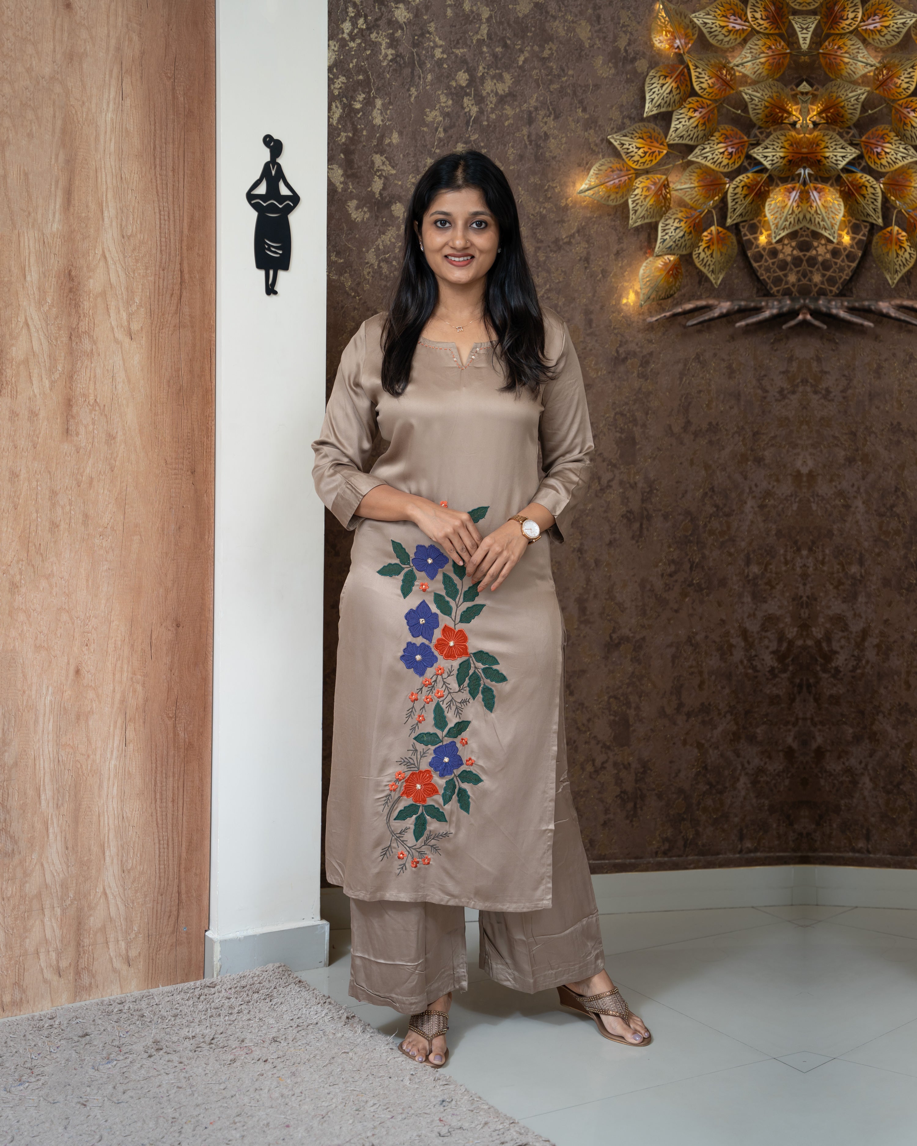 Load image into Gallery viewer, Modal Silk Co-Ord Set-4190
