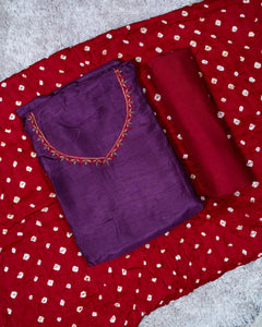 Gaji Silk Unstitched Suit-3761