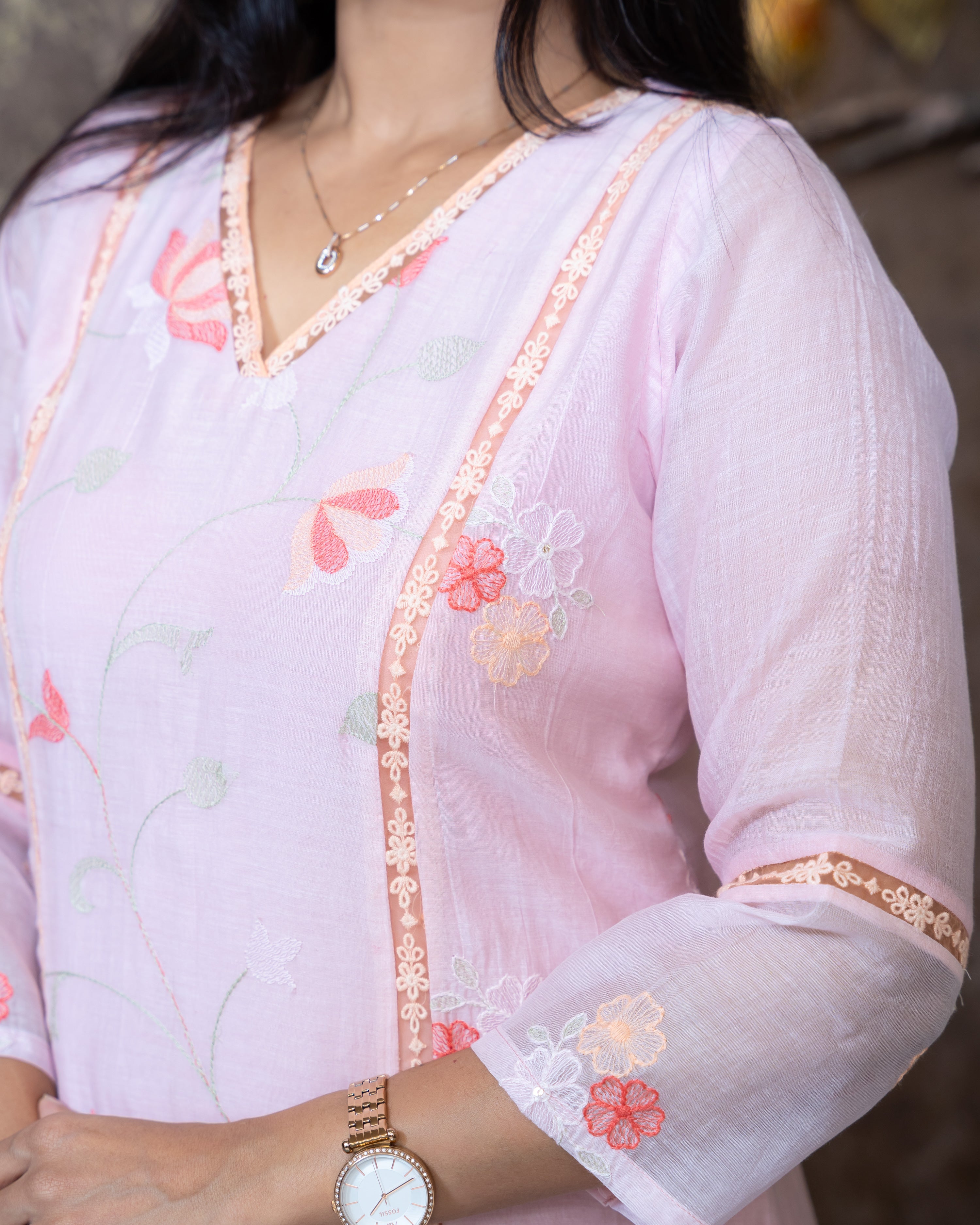 Load image into Gallery viewer, Mul Chanderi Designer Kurti(Pre-Order)-1044
