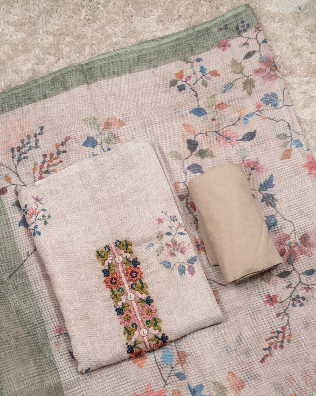 Linen Cotton Unstitched Suit-4159