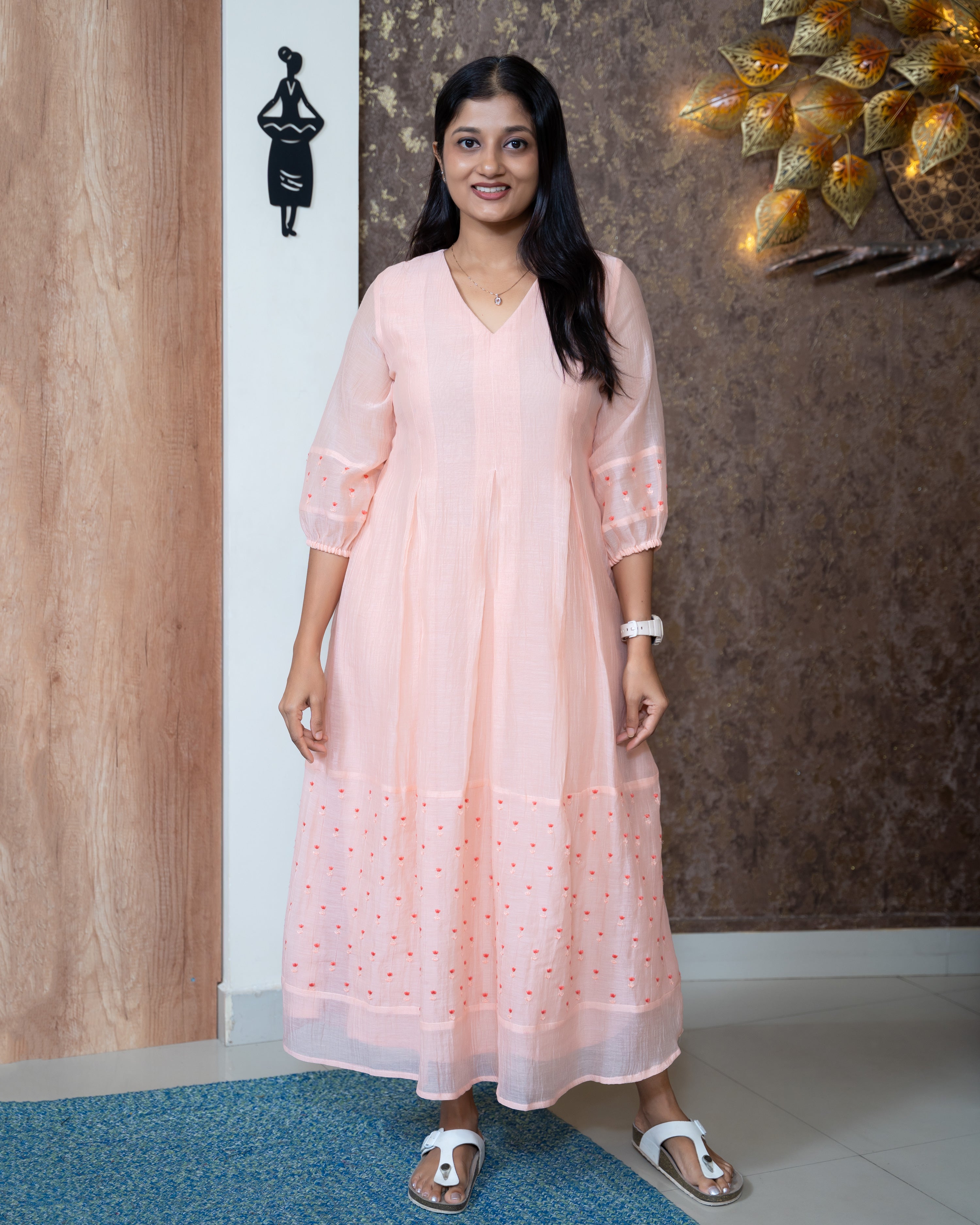 Load image into Gallery viewer, Mul Chanderi Kurti(Pre-Order)-1091

