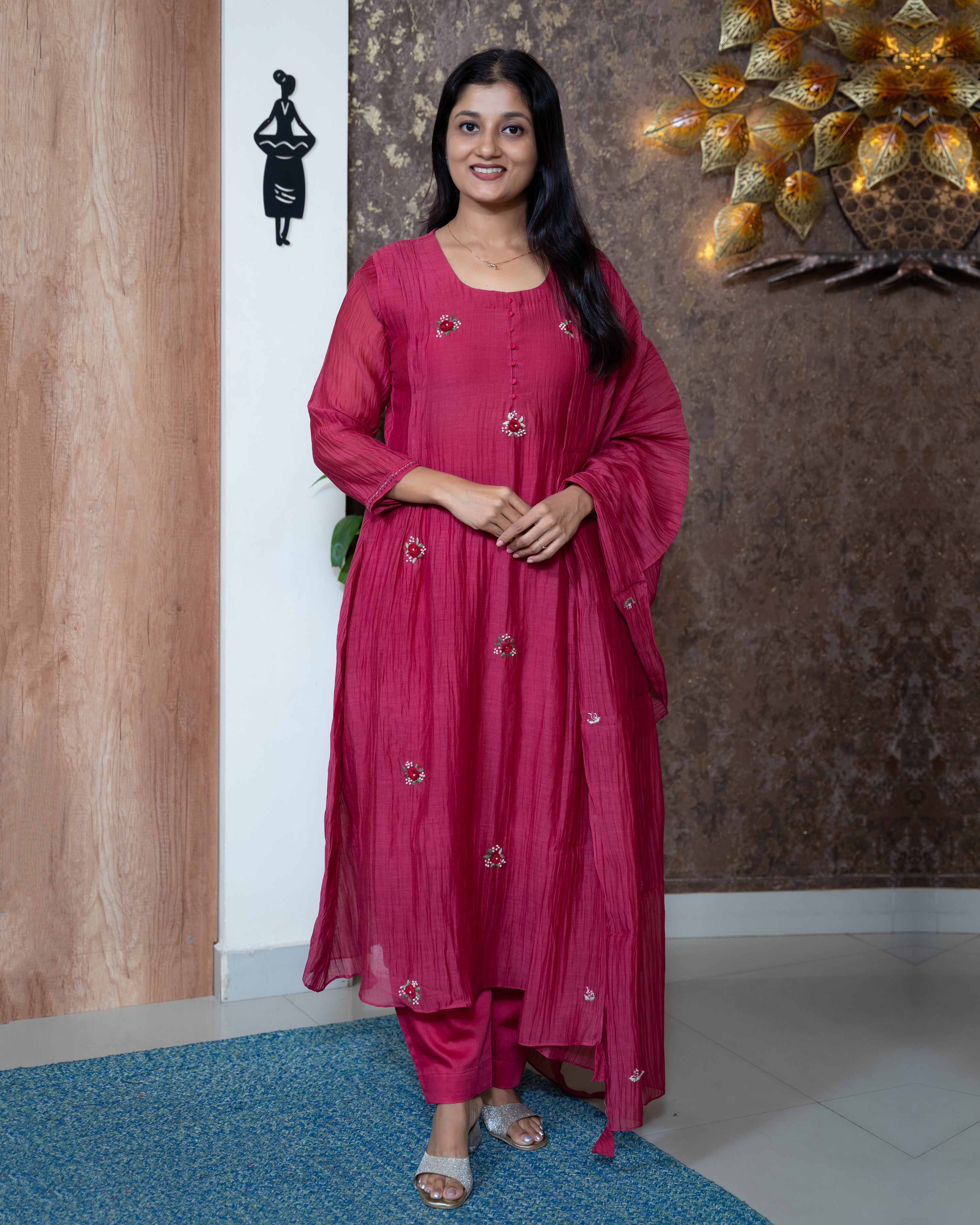 Load image into Gallery viewer, Mul chanderi Suit-
