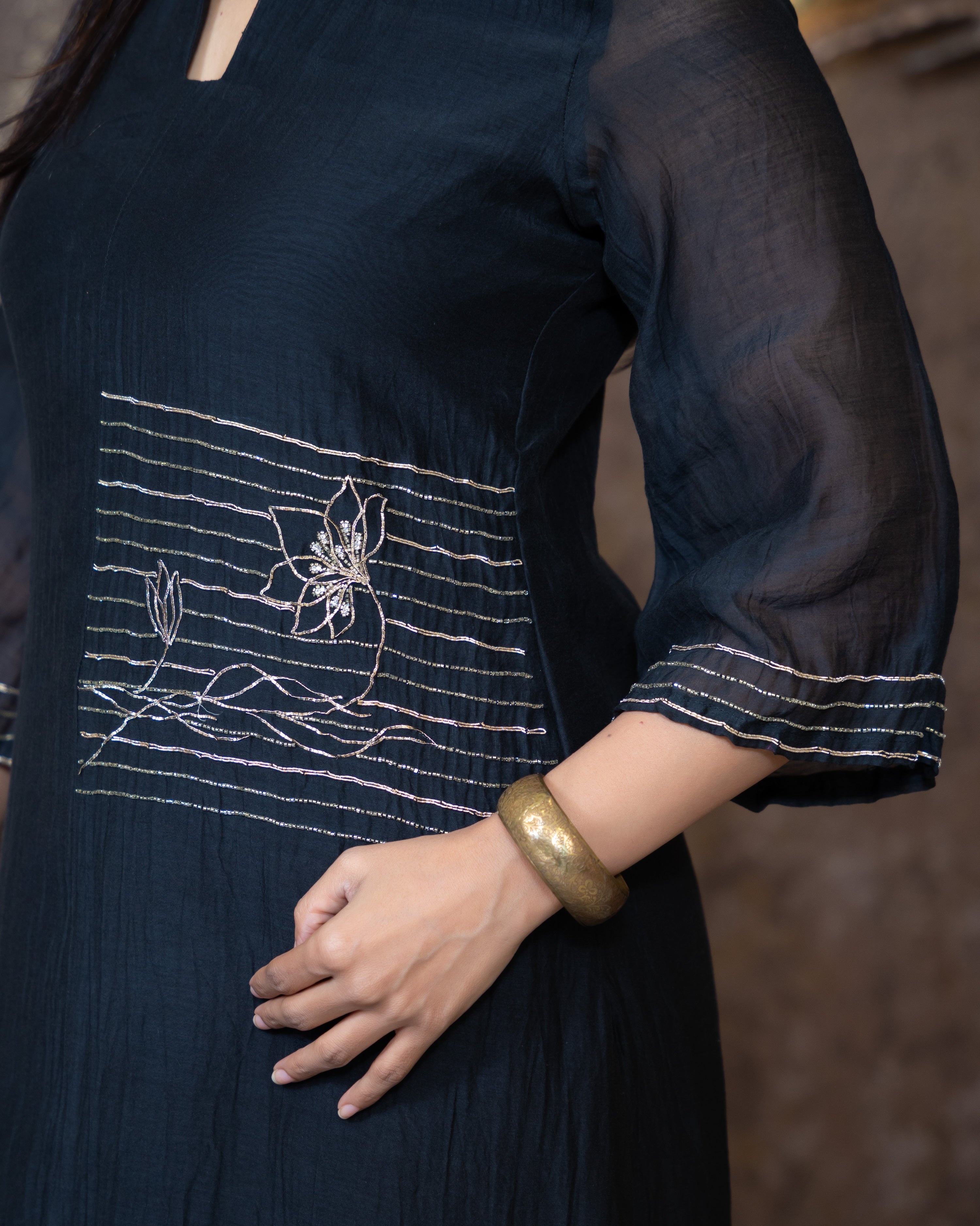 Load image into Gallery viewer, Mul Chanderi Designer Kurti(Pre-Order)-1131

