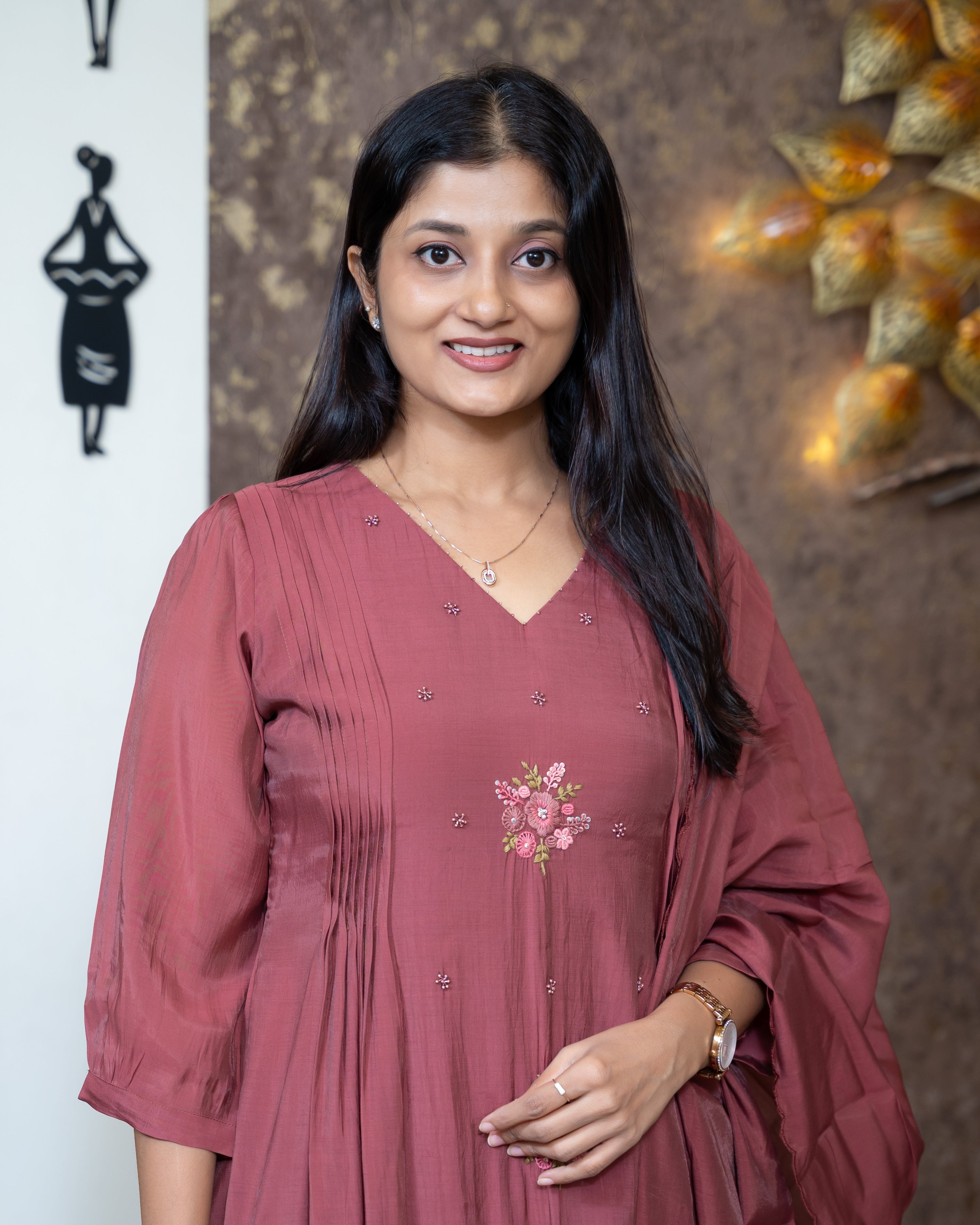 Load image into Gallery viewer, Mul Chanderi Suit-8375
