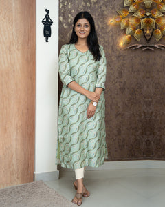 Semi Tusser Silk Designer Kurti(Pre-Order)-4268