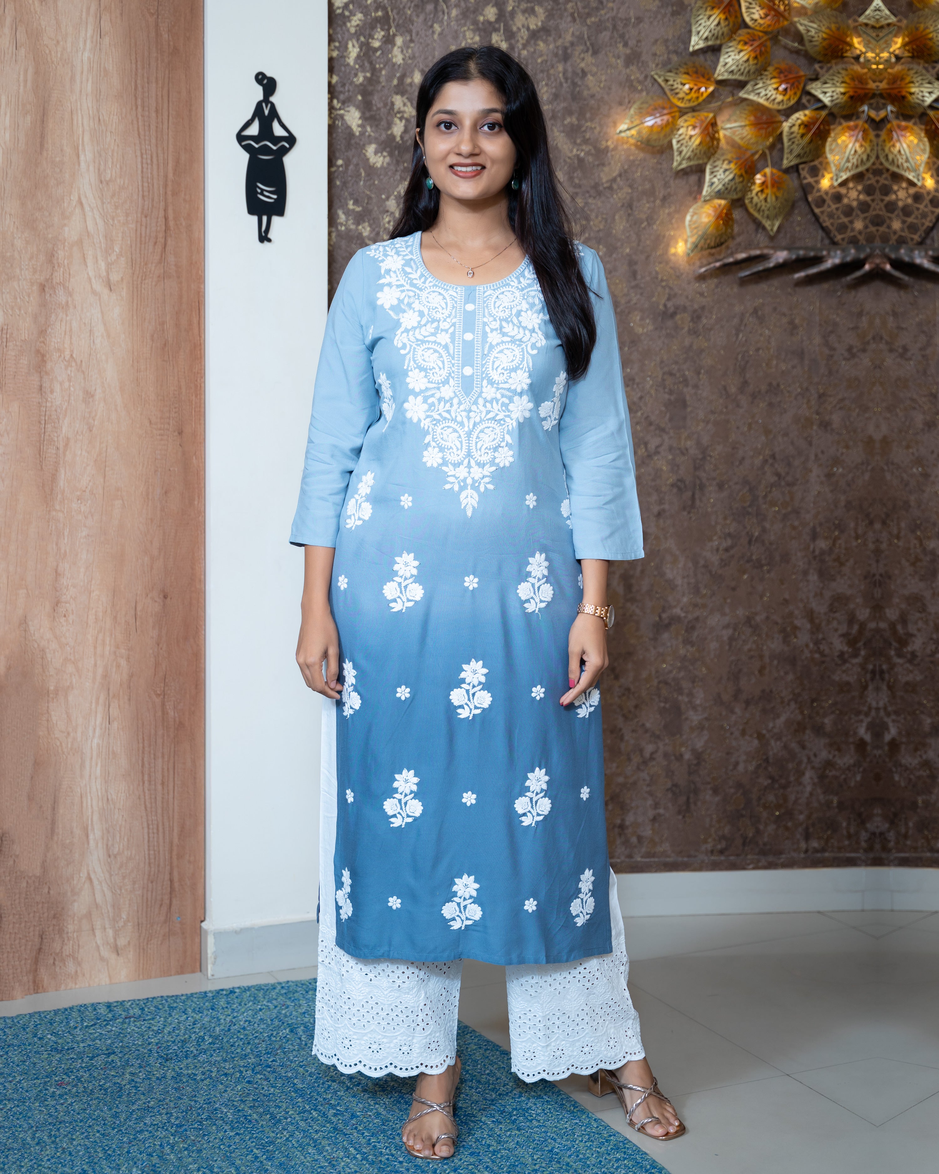 Load image into Gallery viewer, Rayon Cotton Co-Ord Set-8463
