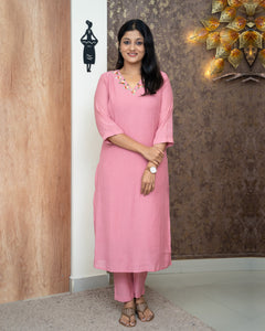 Crushed Cotton Silk Suit-4328