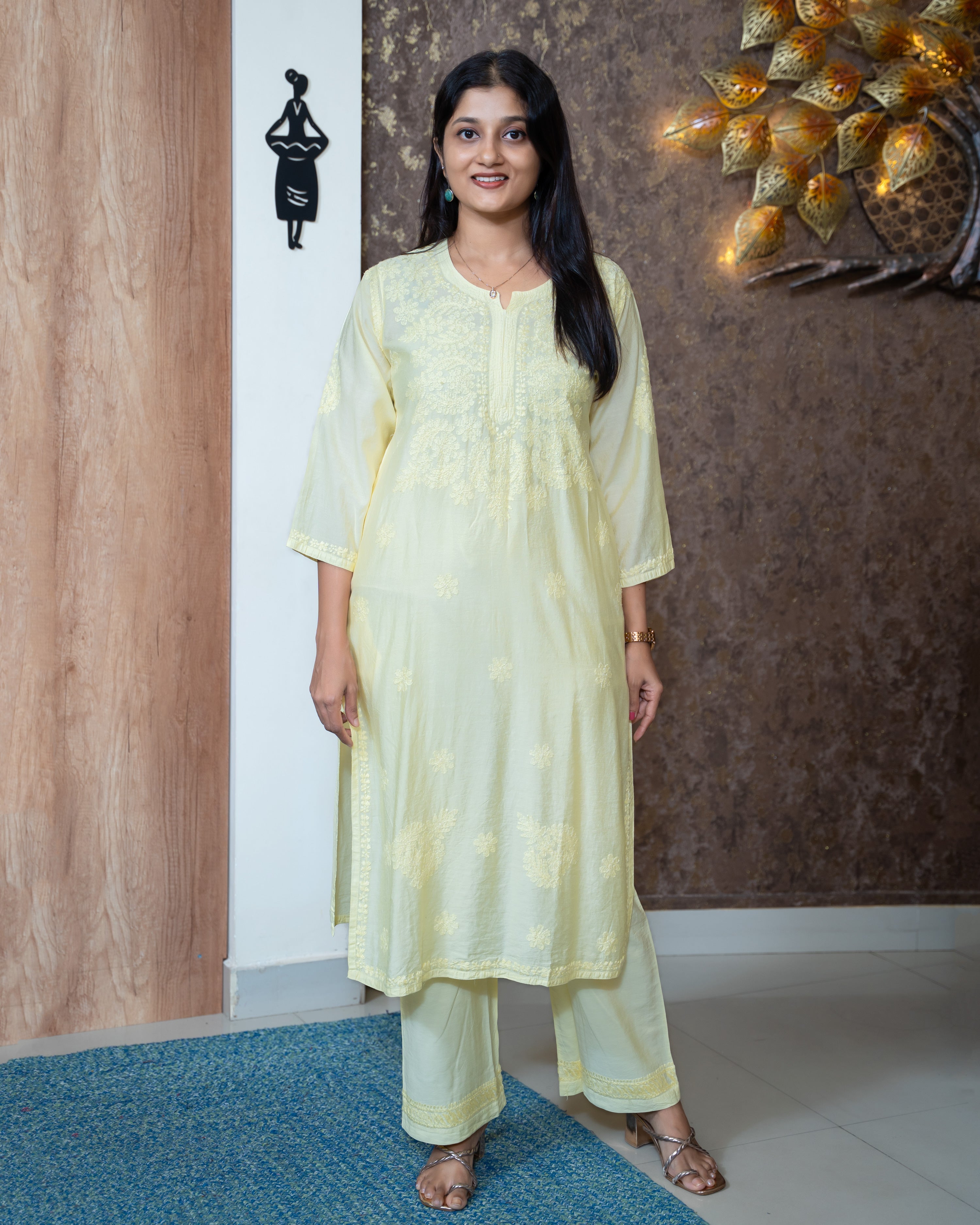 Load image into Gallery viewer, Semi Silk Co-Ord Set-8446
