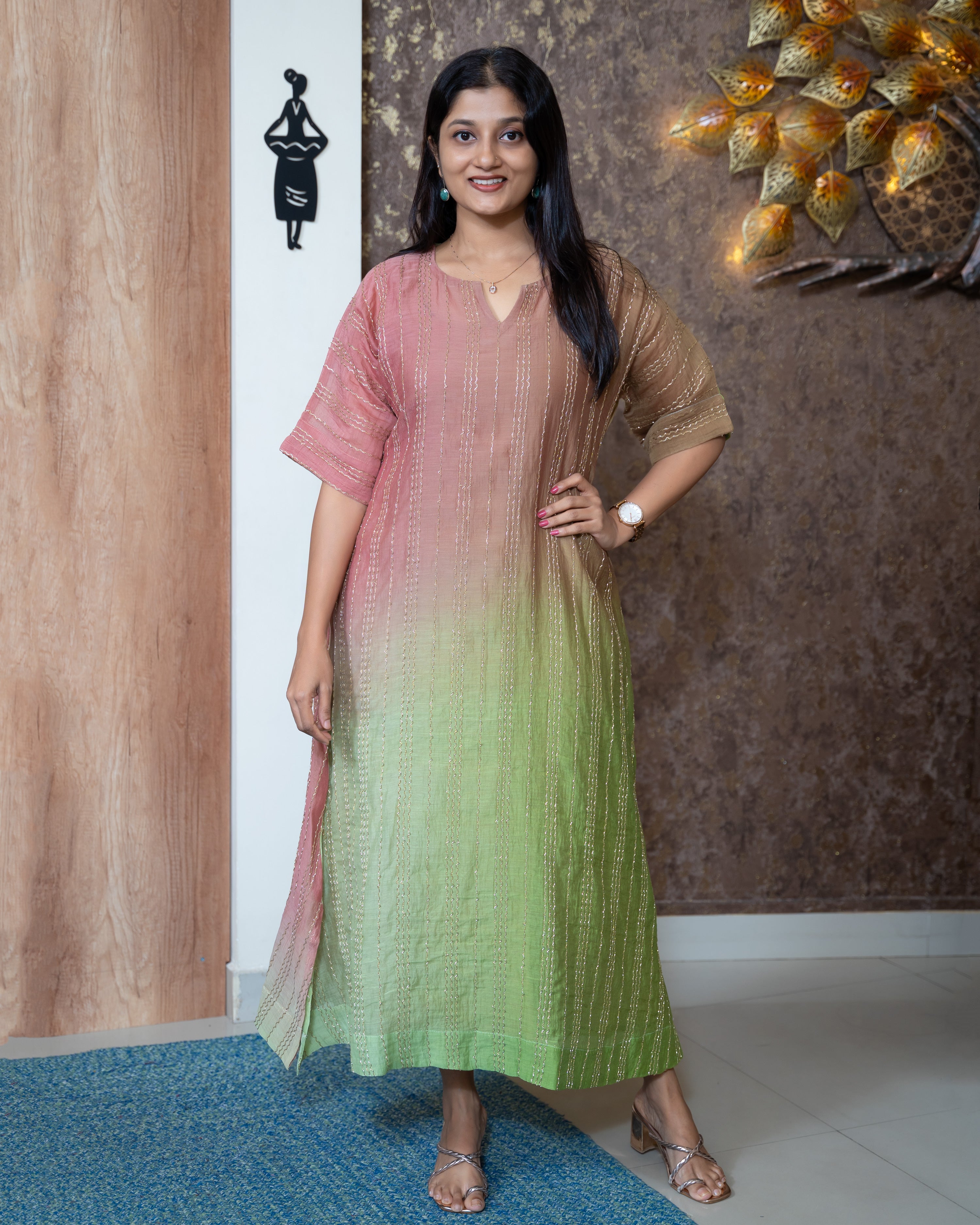 Load image into Gallery viewer, Mul Chanderi Designer Wear(Pre-Order)-1034
