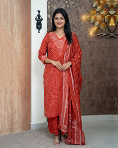 Printed Cotton Suit-4327