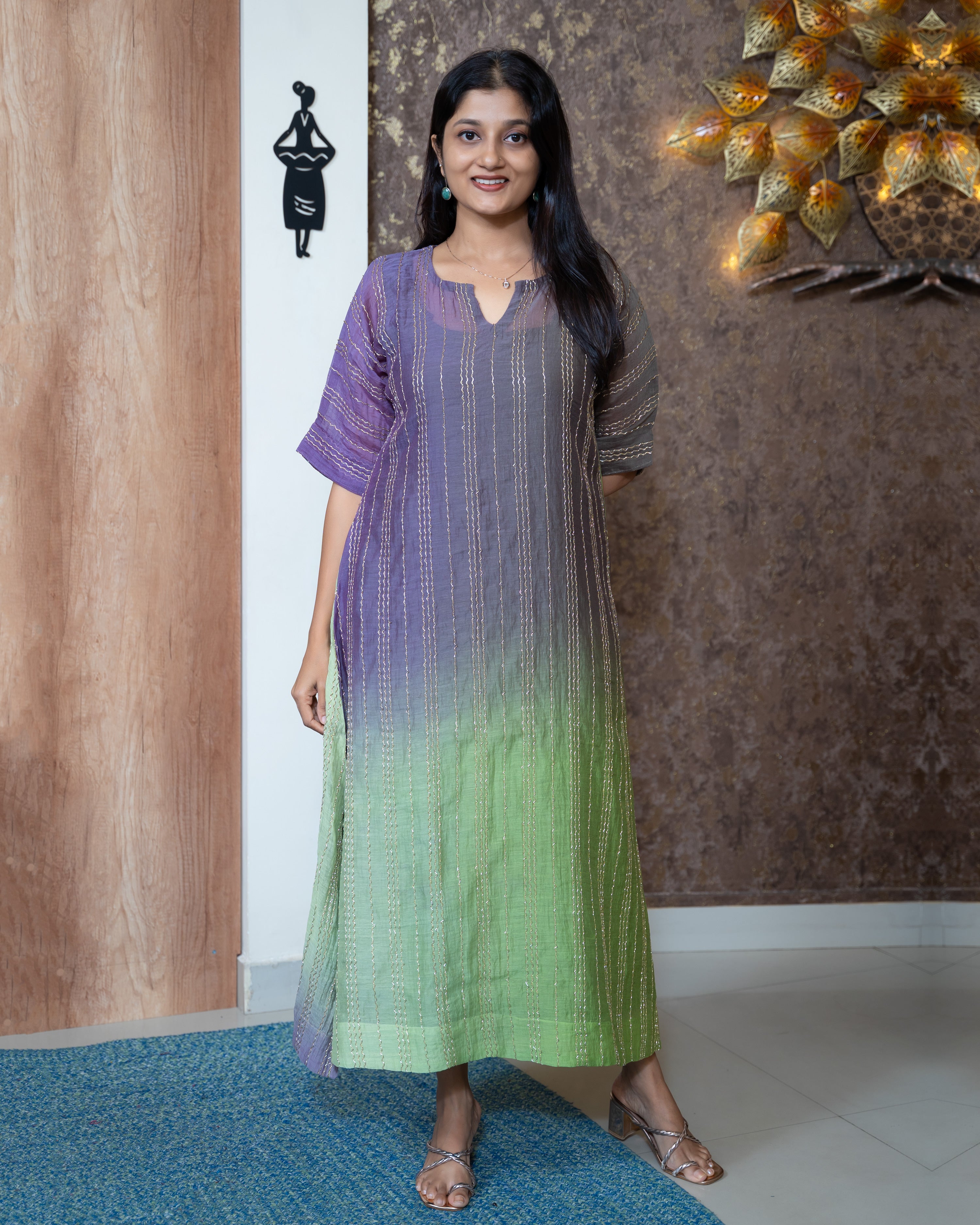 Load image into Gallery viewer, Mul Chanderi Designer Wear(Pre-Order)-1034
