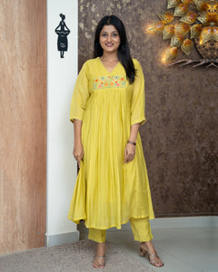 Mul Chanderi Kurti Set-4324