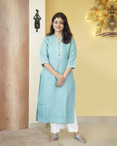 Linen Cotton Slitted Kurti- 5324