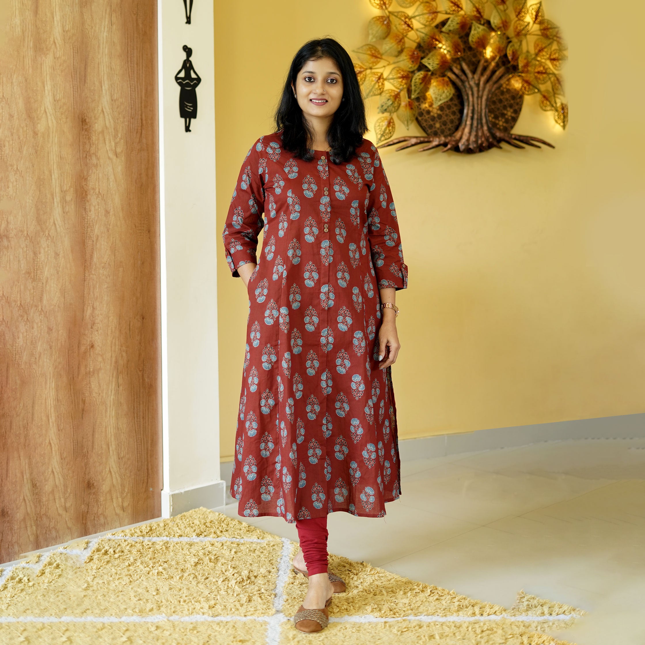 Load image into Gallery viewer, Pure Cotton Printed Kurti -4055
