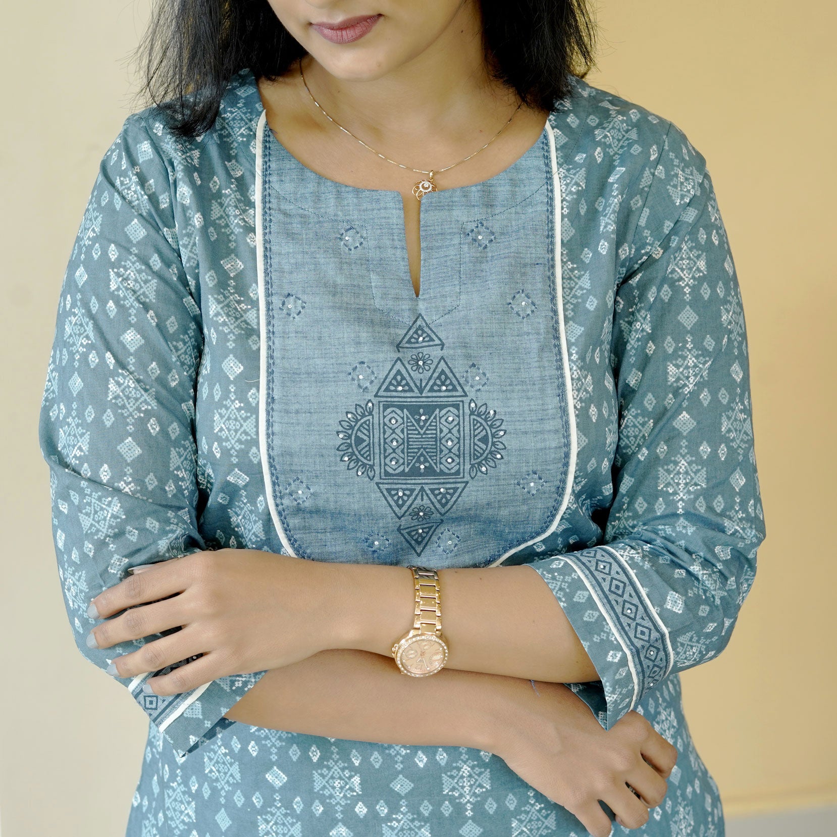 Load image into Gallery viewer, Block Printed Pure Cotton Kurti -3730
