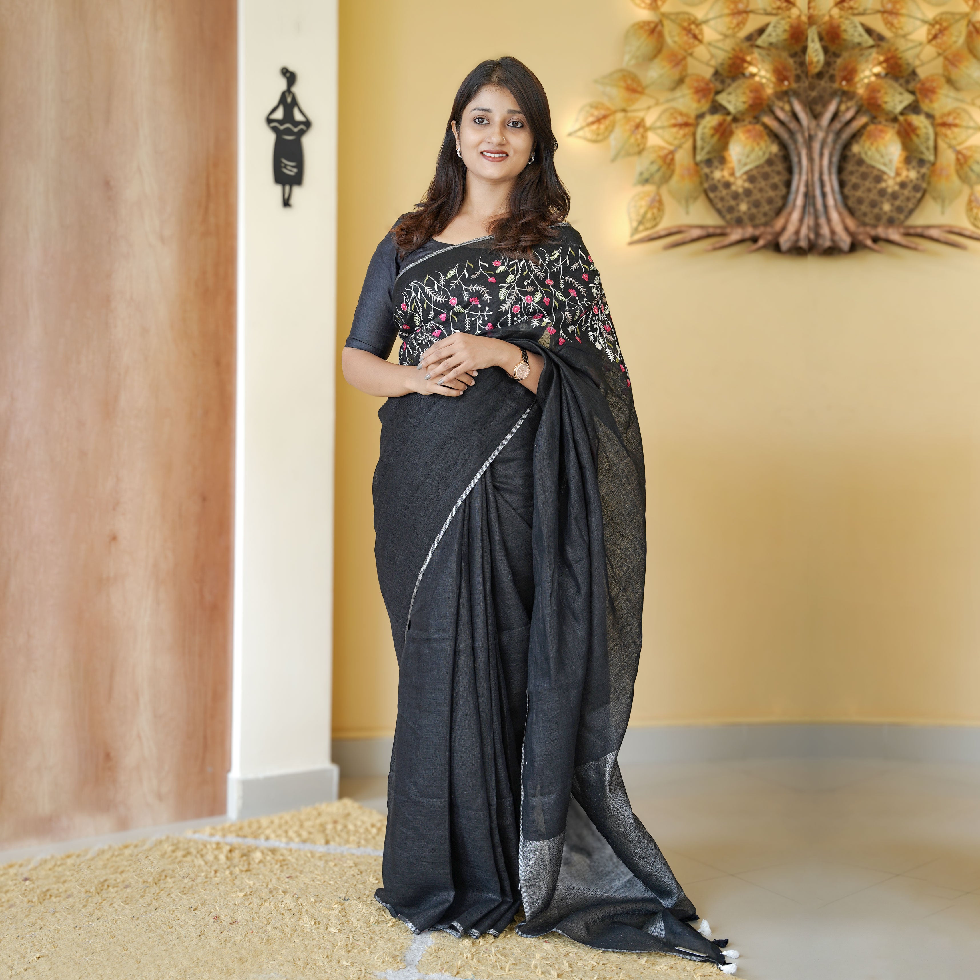 Load image into Gallery viewer, Pure Linen Saree-4437( PRE-ORDER)
