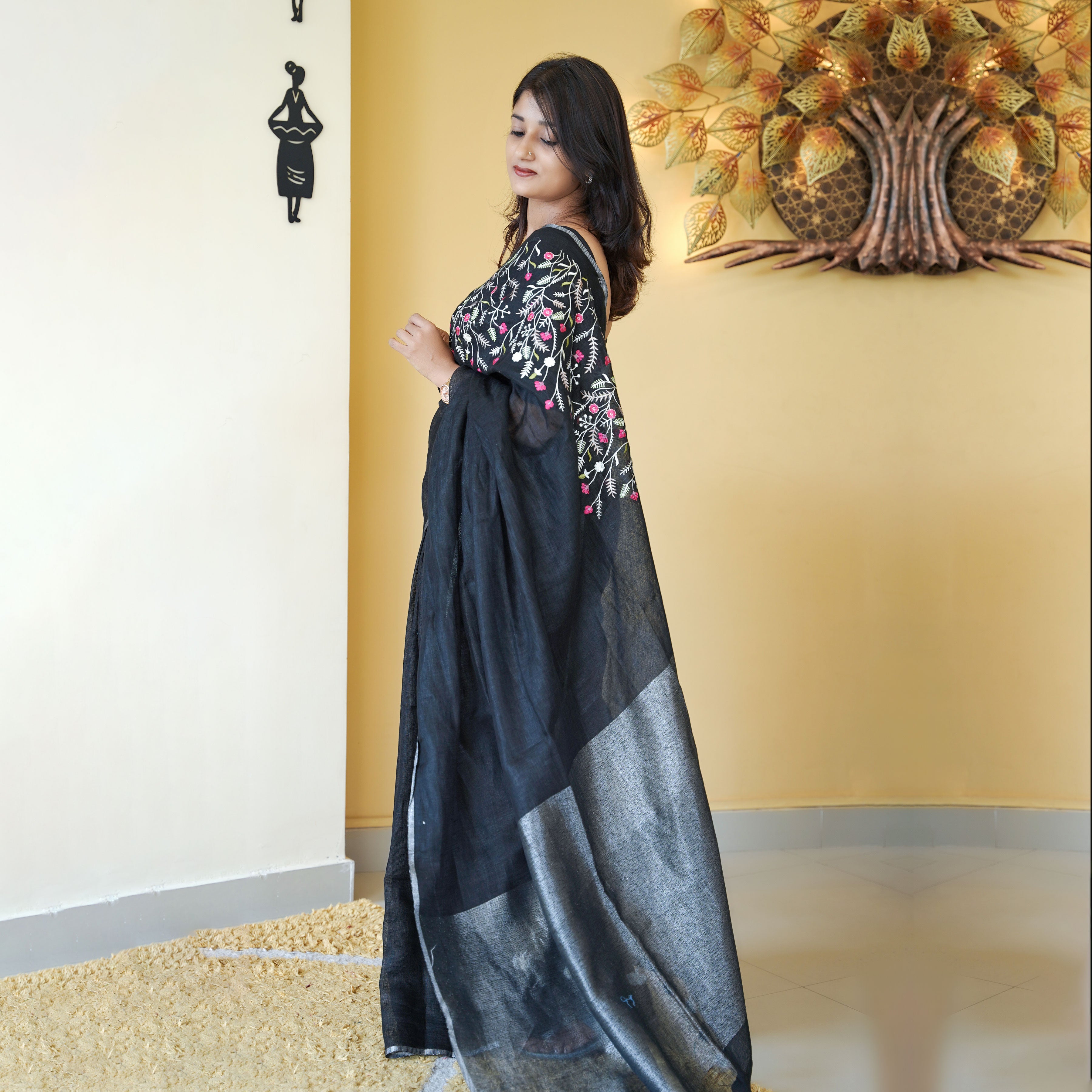 Load image into Gallery viewer, Pure Linen Saree-4437( PRE-ORDER)
