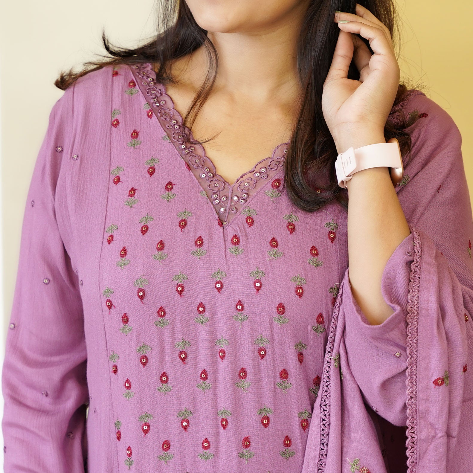 Load image into Gallery viewer, Crushed Cotton Kurti Set-4227
