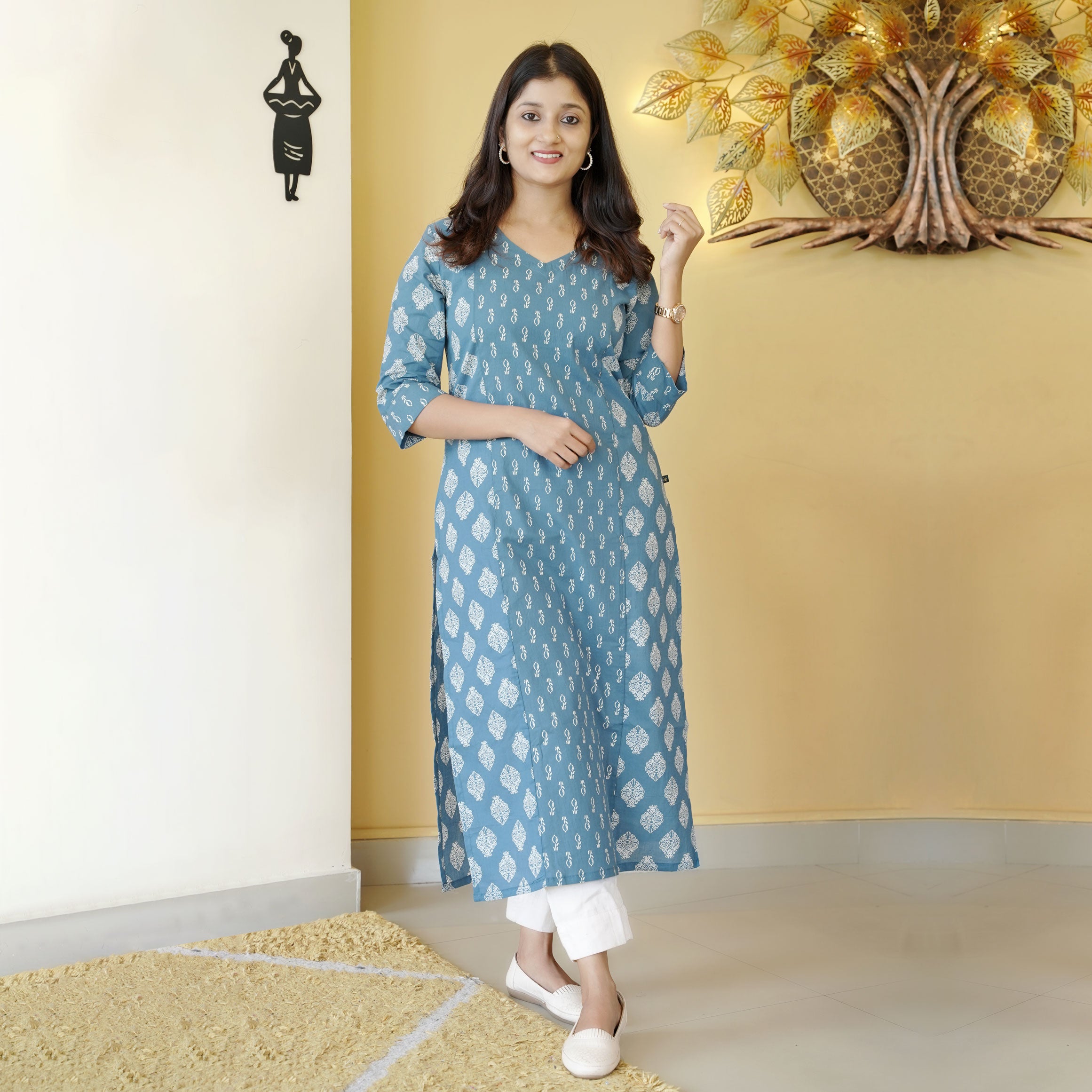 Load image into Gallery viewer, pure cotton kurti-4525
