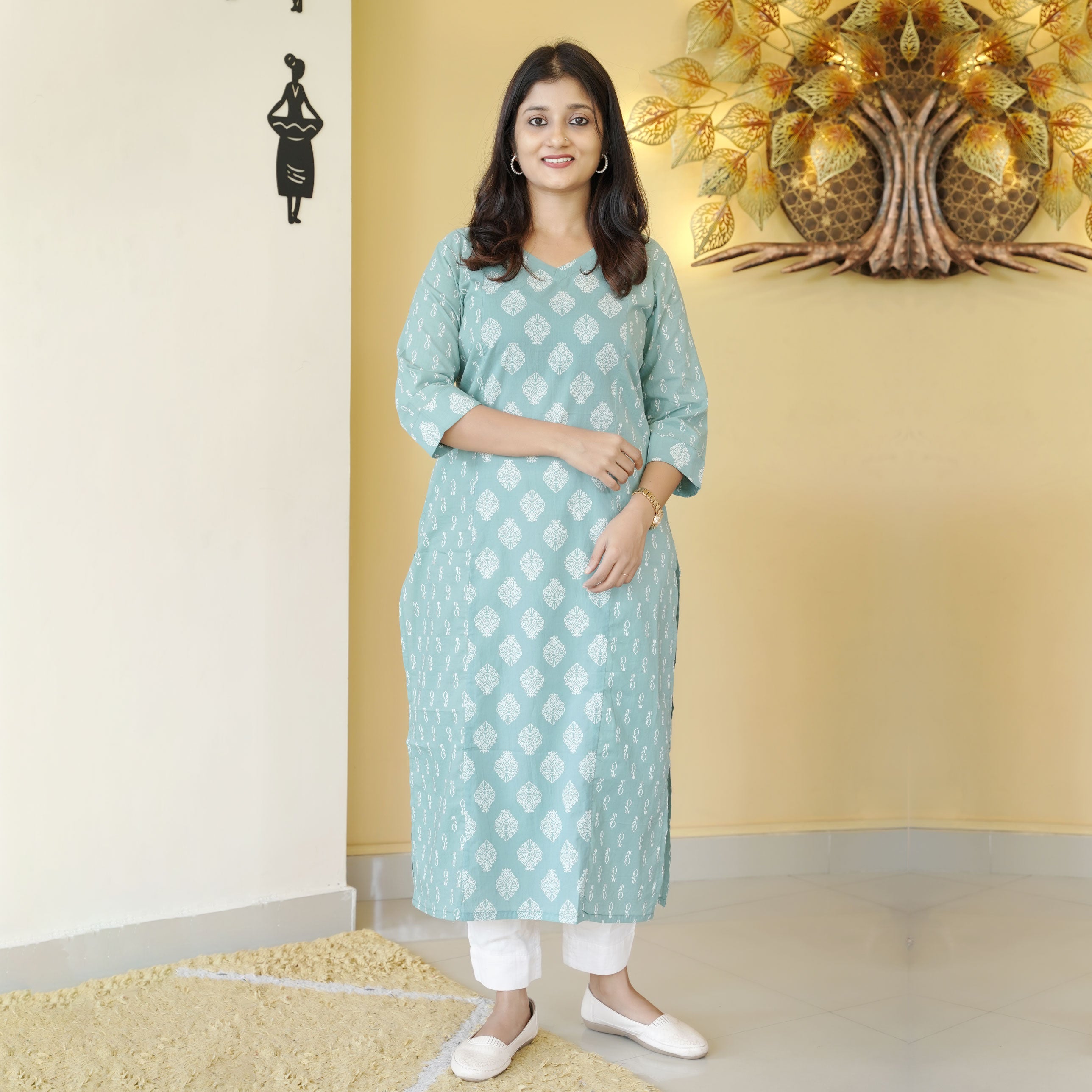 Load image into Gallery viewer, pure cotton kurti-4525
