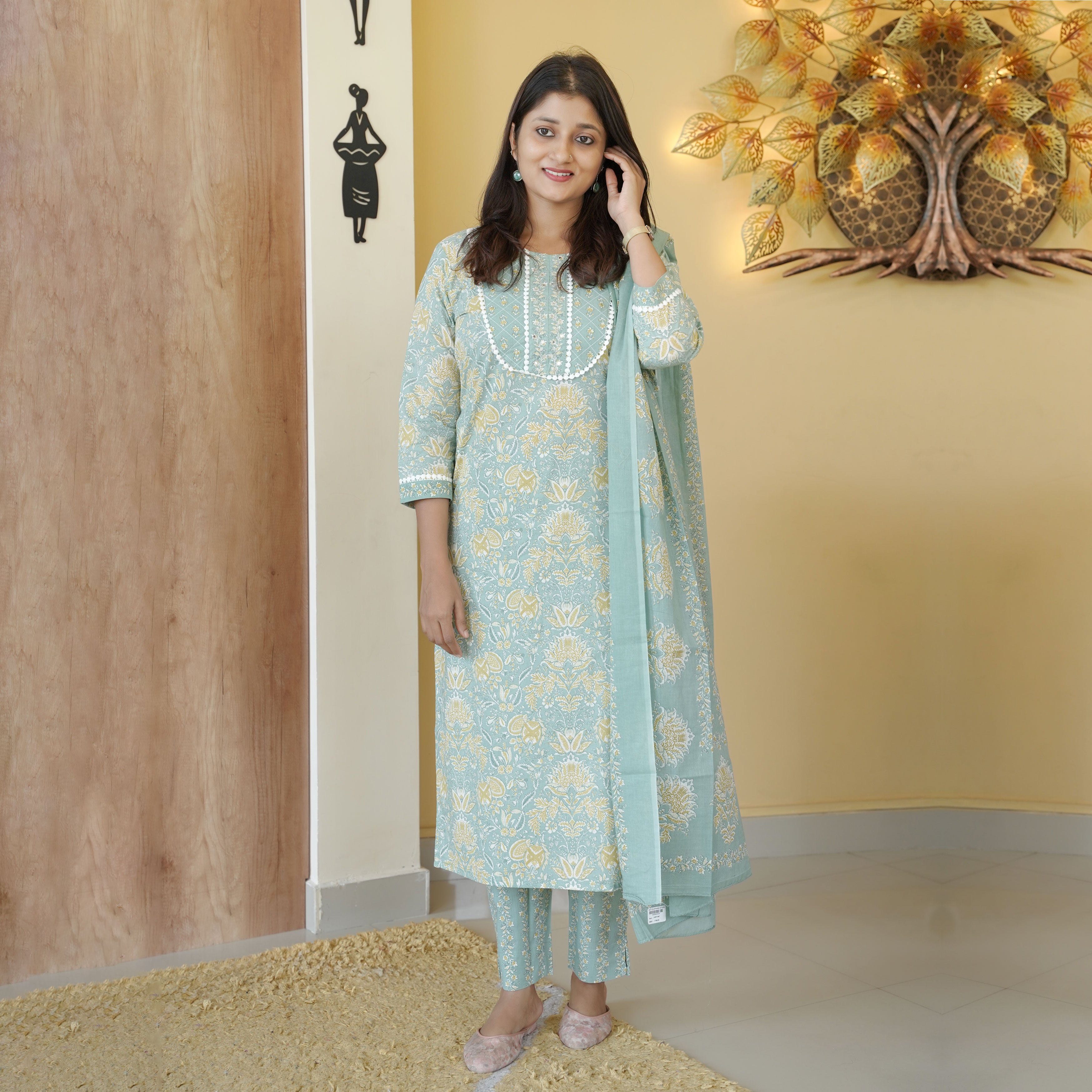 Load image into Gallery viewer, Pure Cotton Kurti Set-4320
