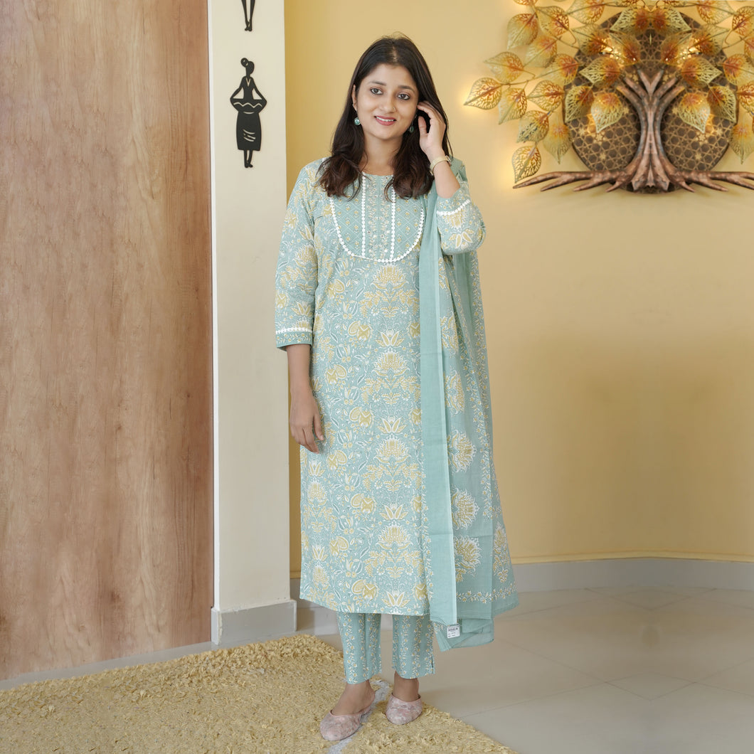 Pure Cotton Kurti Set-4320