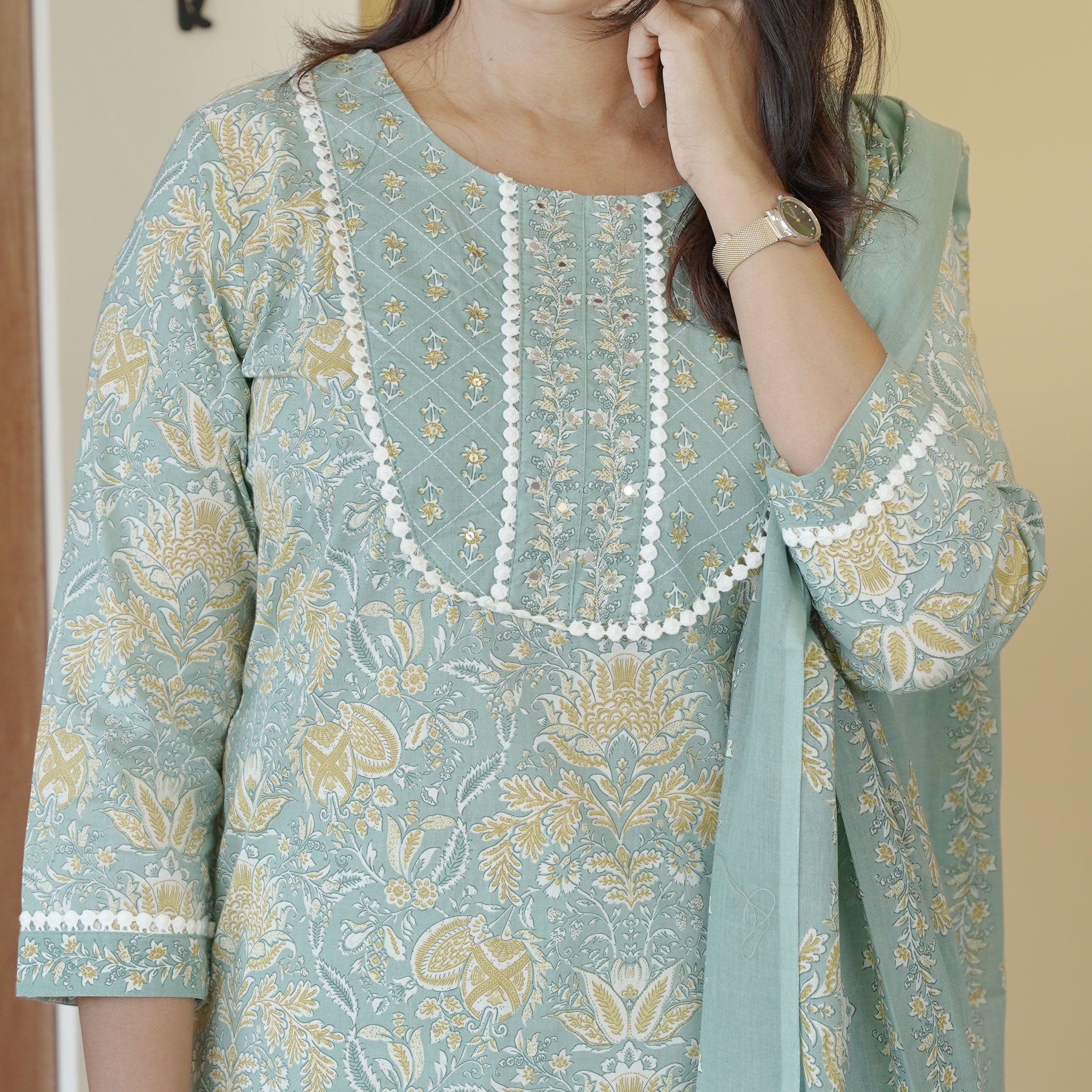 Load image into Gallery viewer, Pure Cotton Kurti Set-4320
