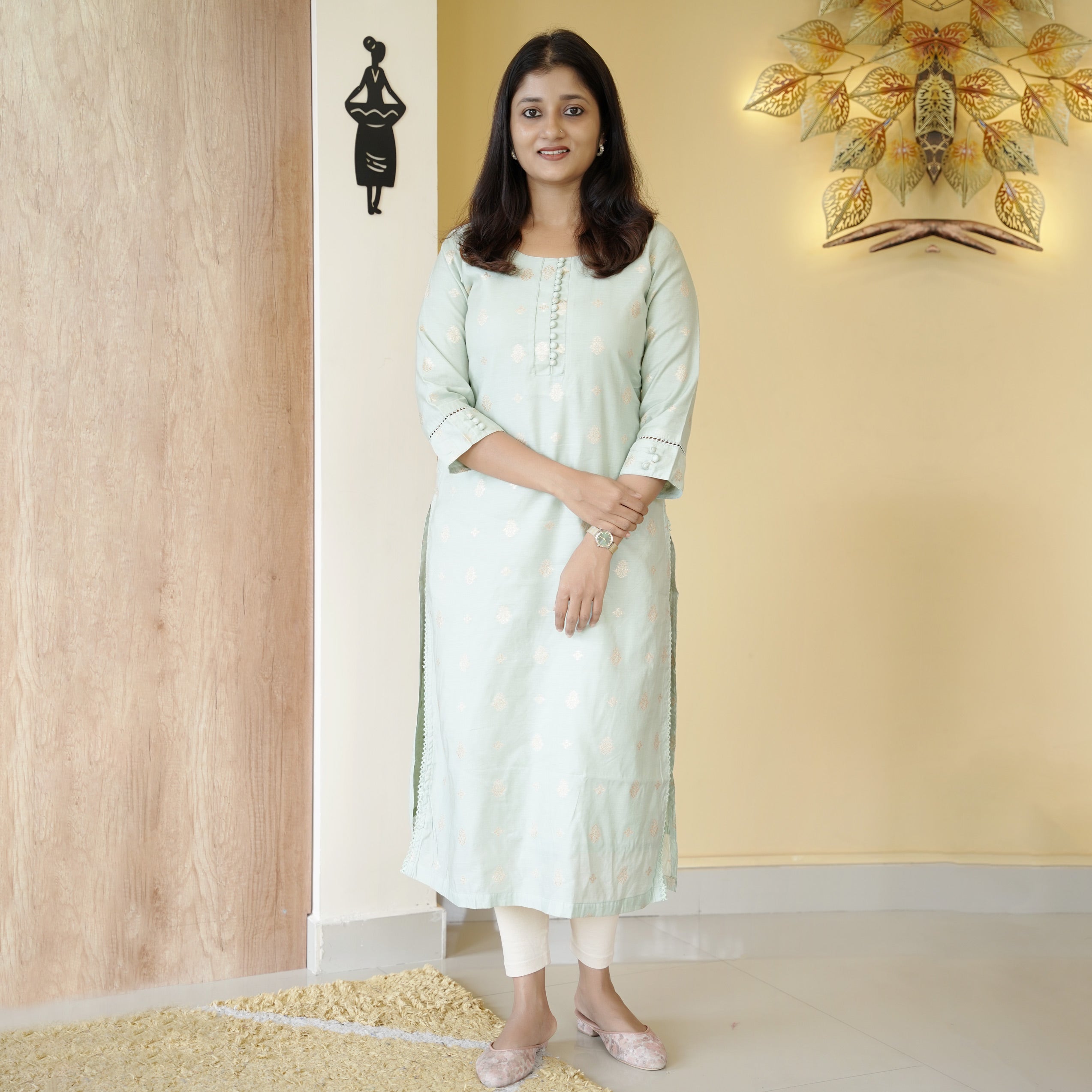 Load image into Gallery viewer, Chanderi Cotton Kurti-4463
