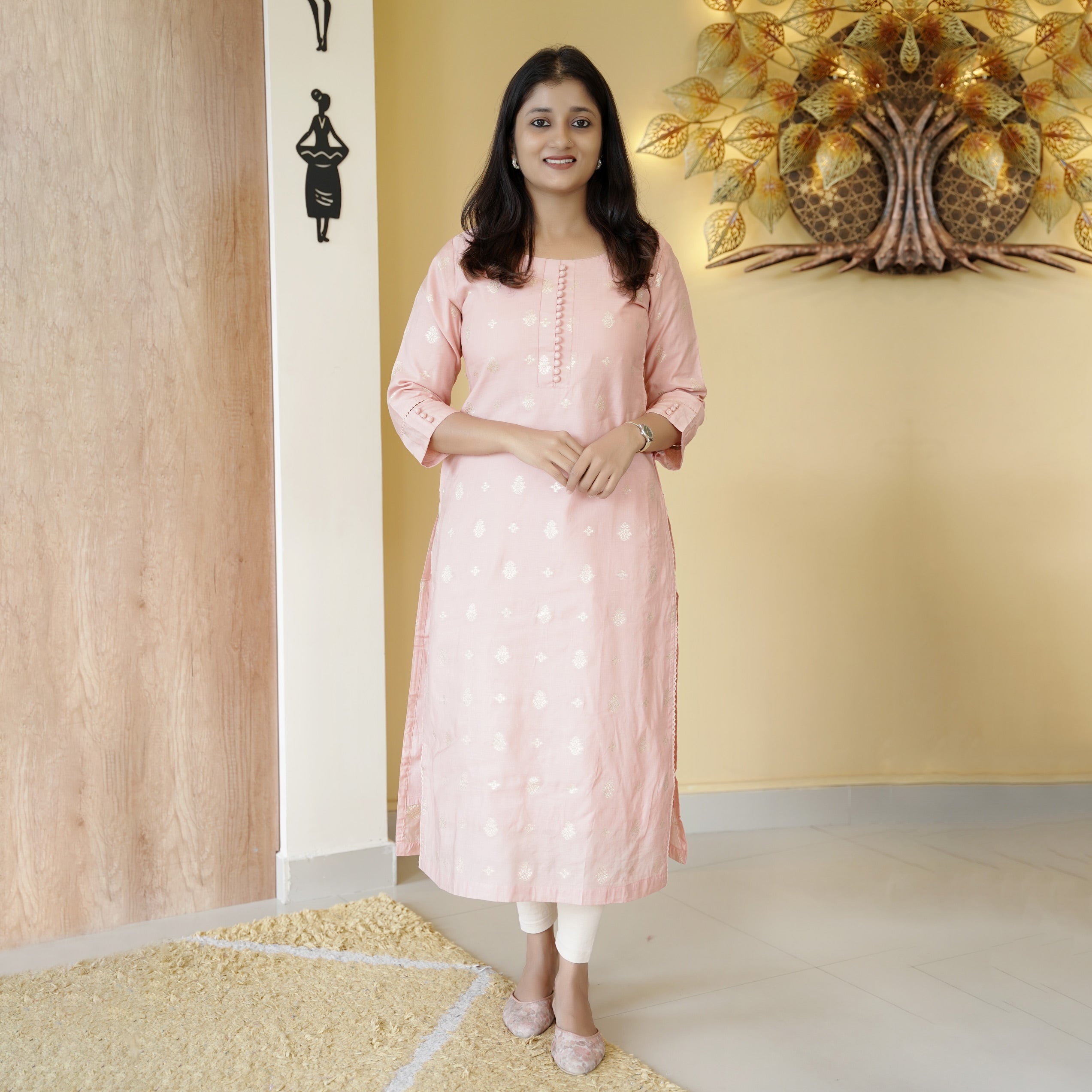 Load image into Gallery viewer, Chanderi Cotton Kurti-4463
