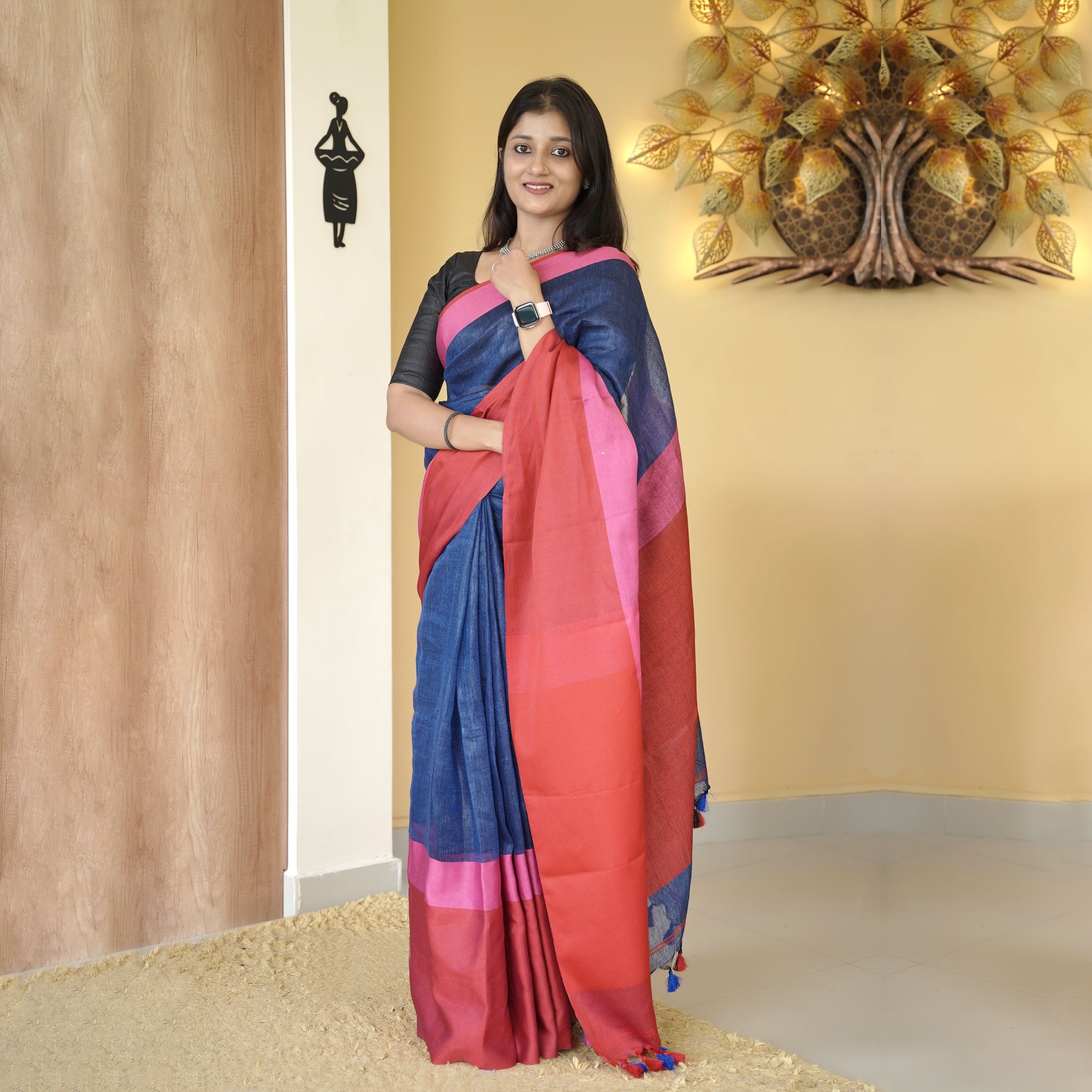 Load image into Gallery viewer, pure linen saree-4440( pre-order)
