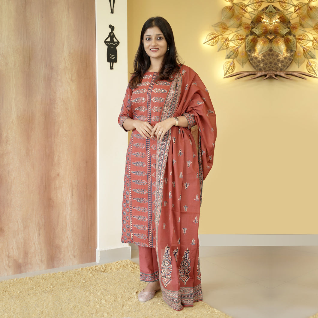 Pure Cotton Kurti Set - 4686