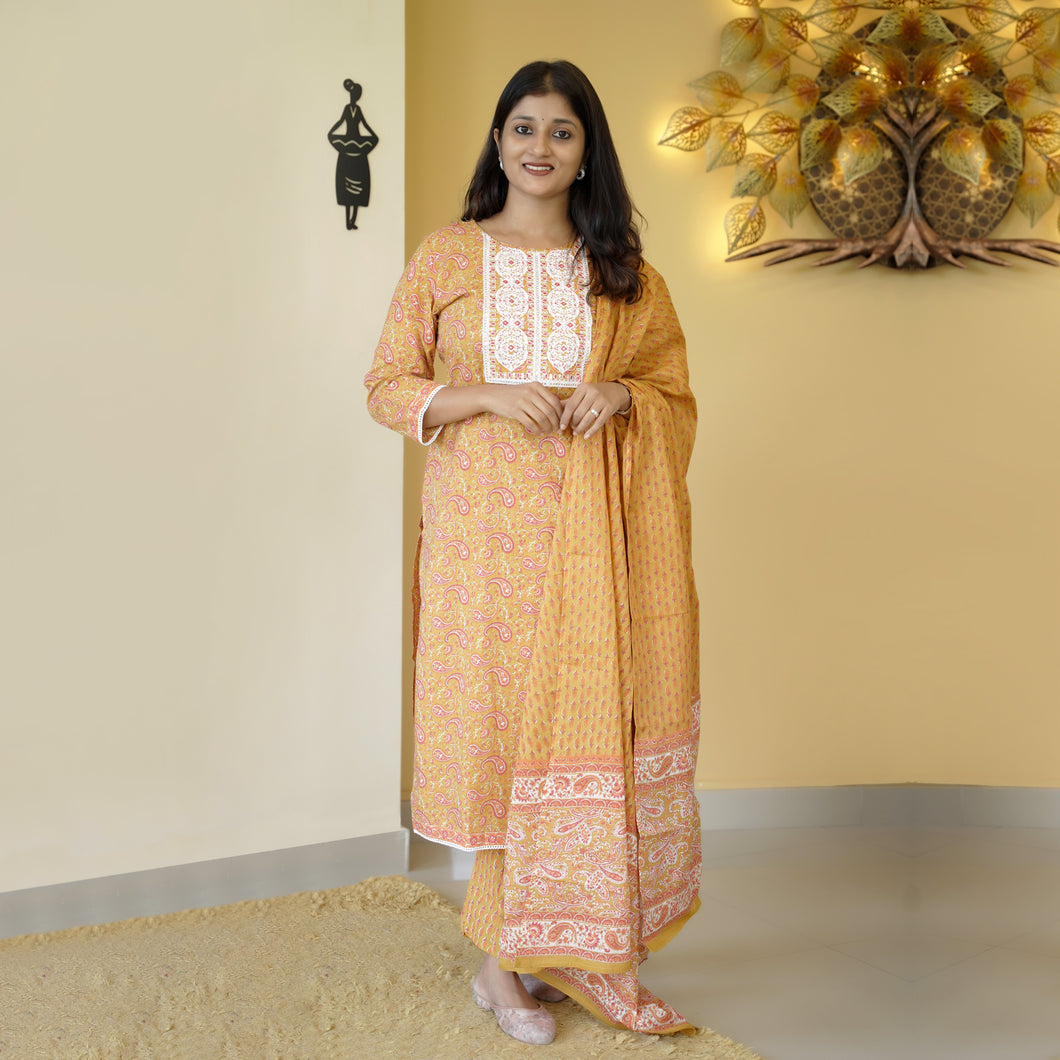 Pure Cotton Kurti Set- 4460