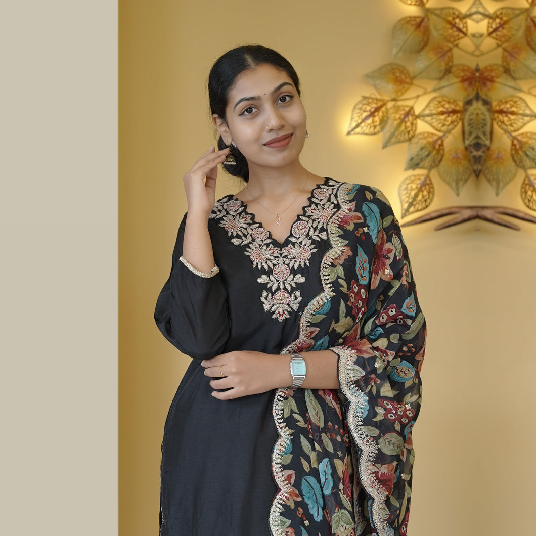 Gaji Silk Stitched Suit-4845