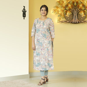 LINEN COTTON KURTI - 4977