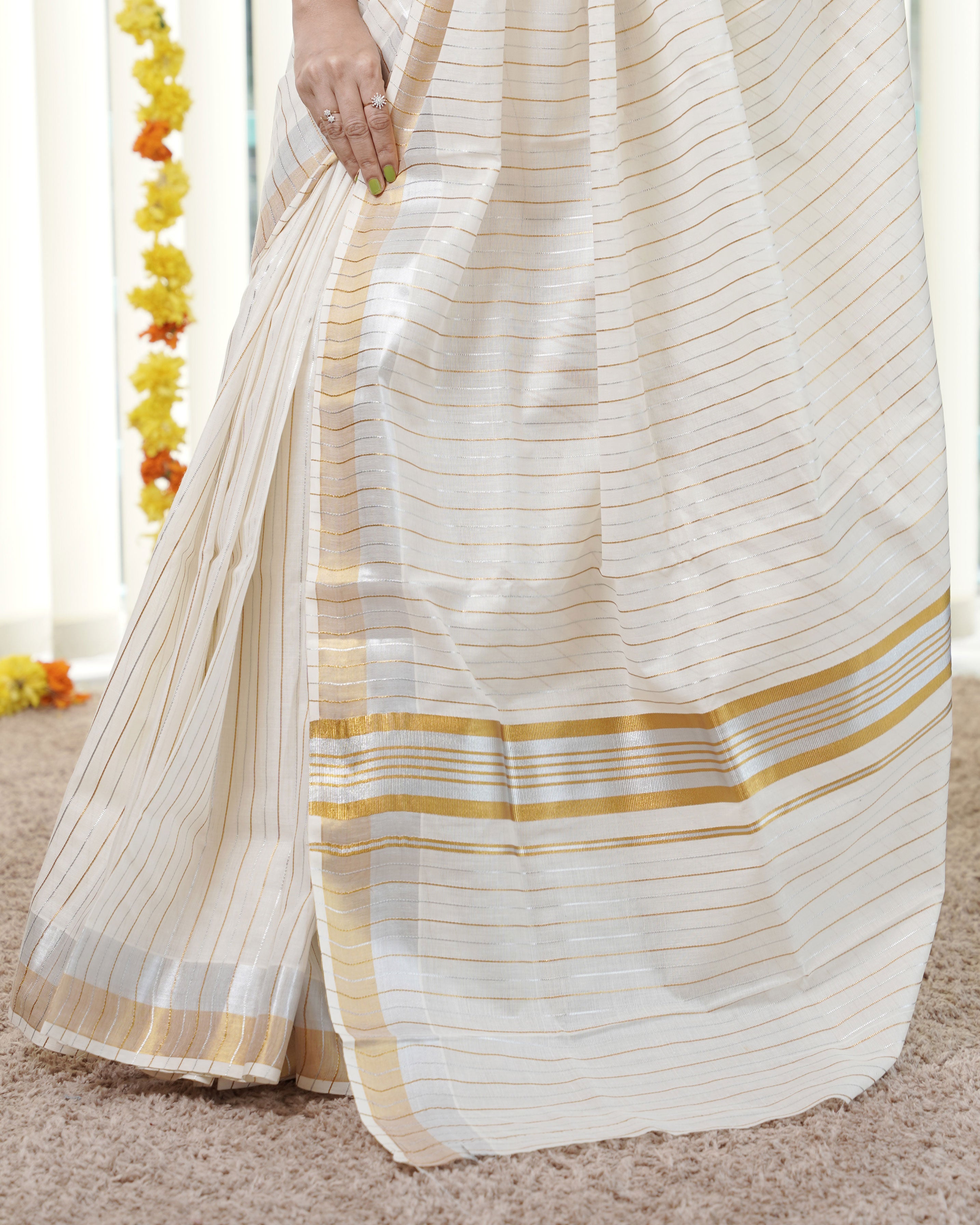 Load image into Gallery viewer, Kerala kasavu saree-5074
