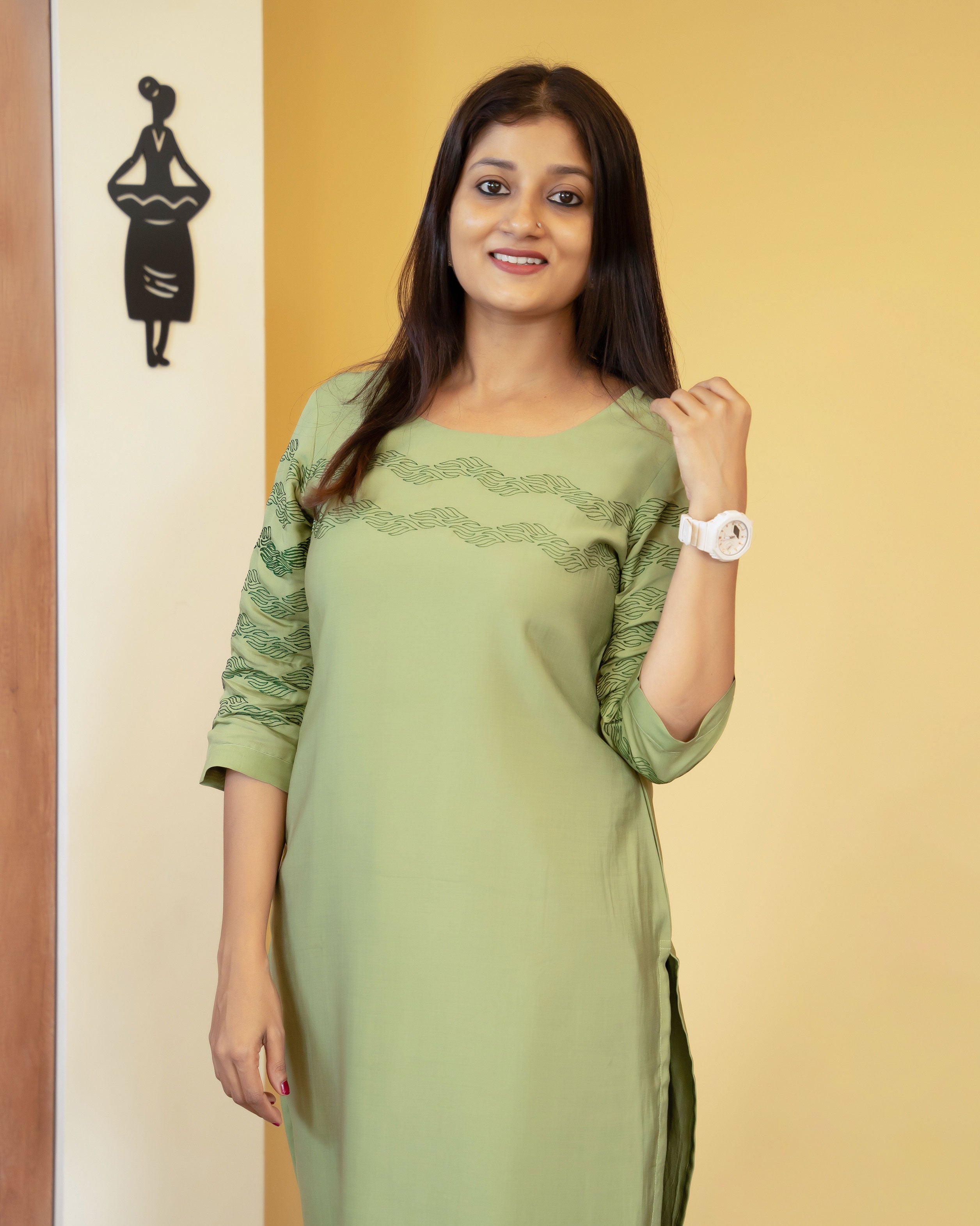 Load image into Gallery viewer, Semi Silk Slitted Kurti-3731

