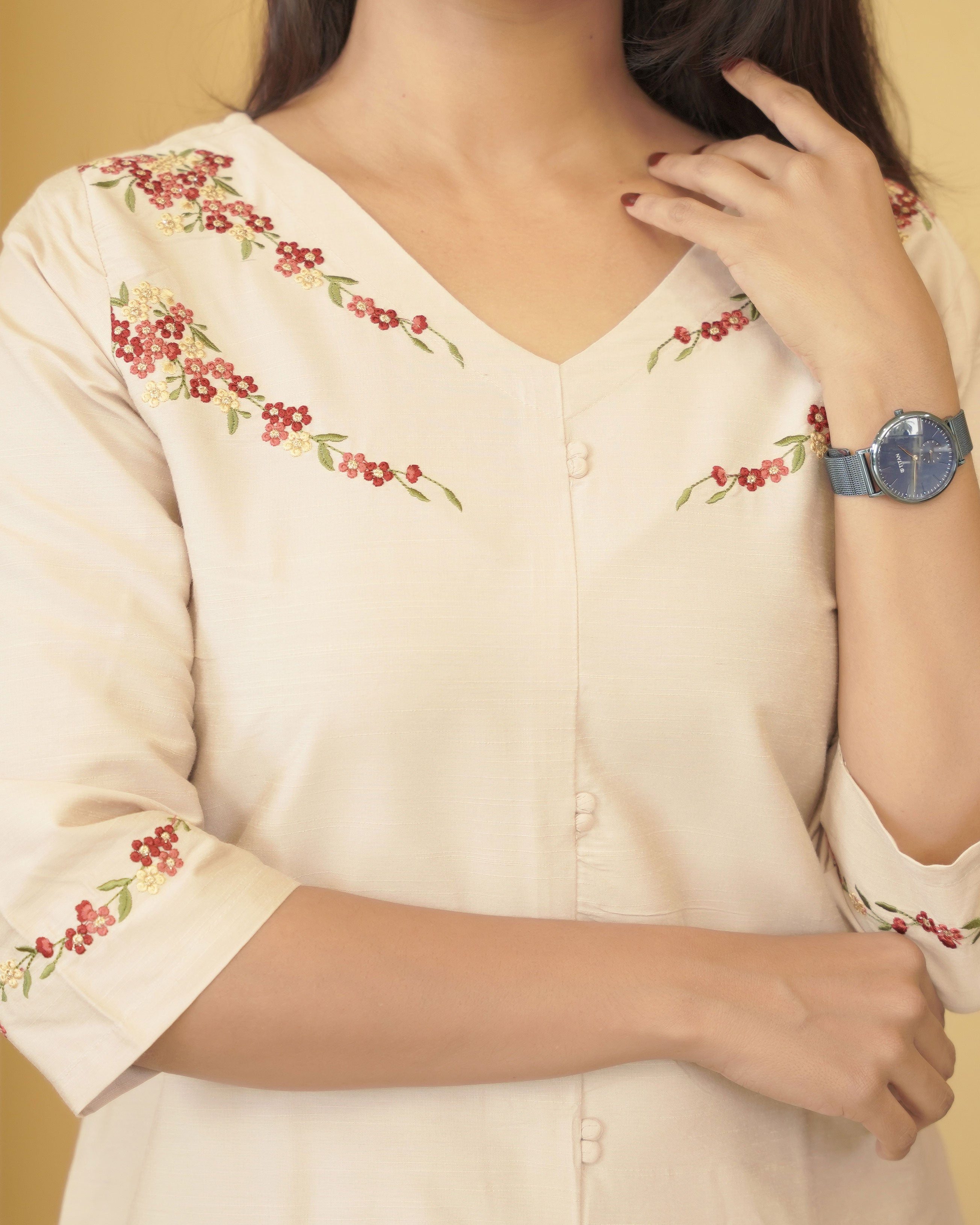 Load image into Gallery viewer, Raw Cotton Kurti-3676
