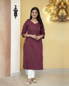 Cotton Slitted kurti- 4126