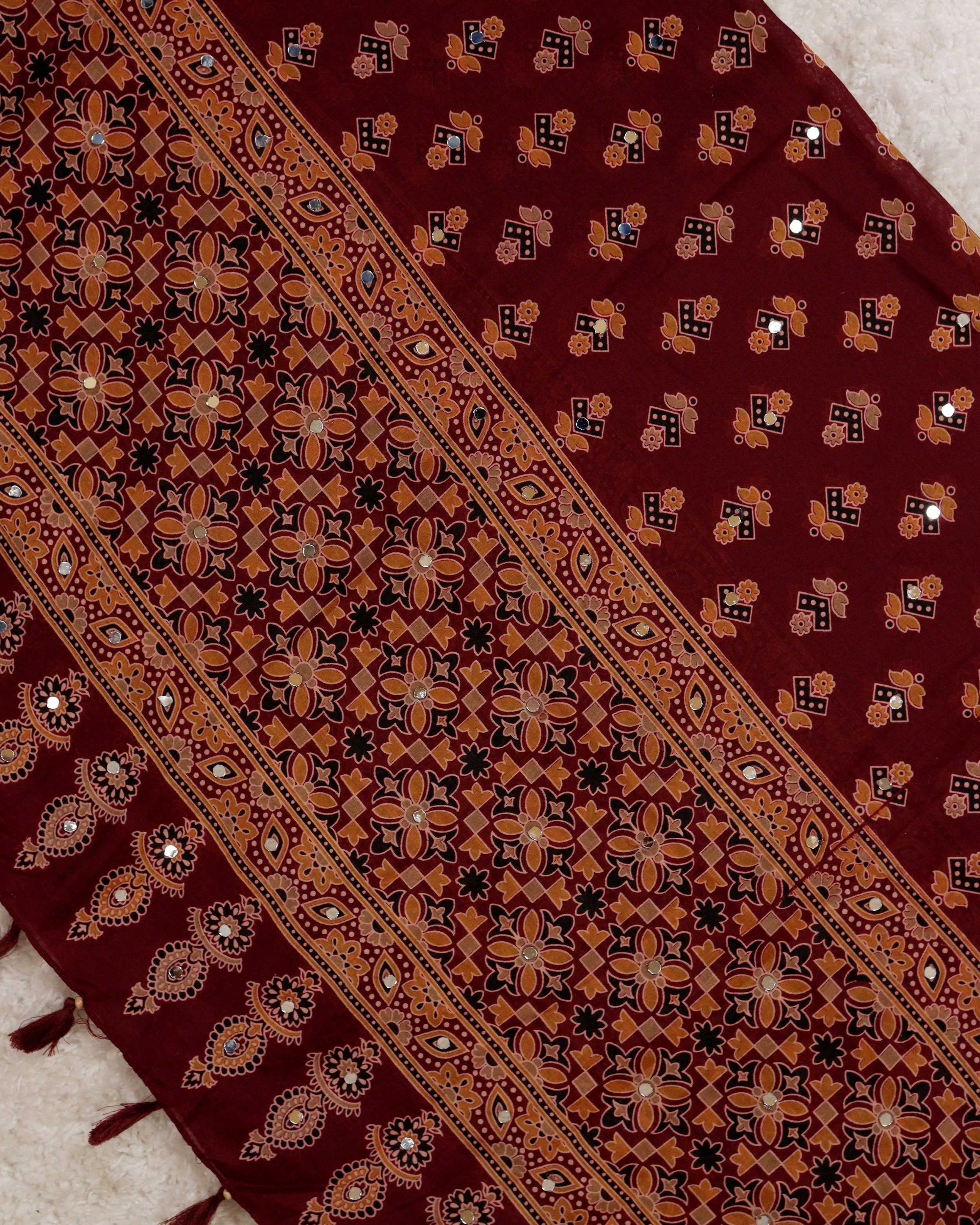 Load image into Gallery viewer, Cotton Ajrakh Dupatta-0587
