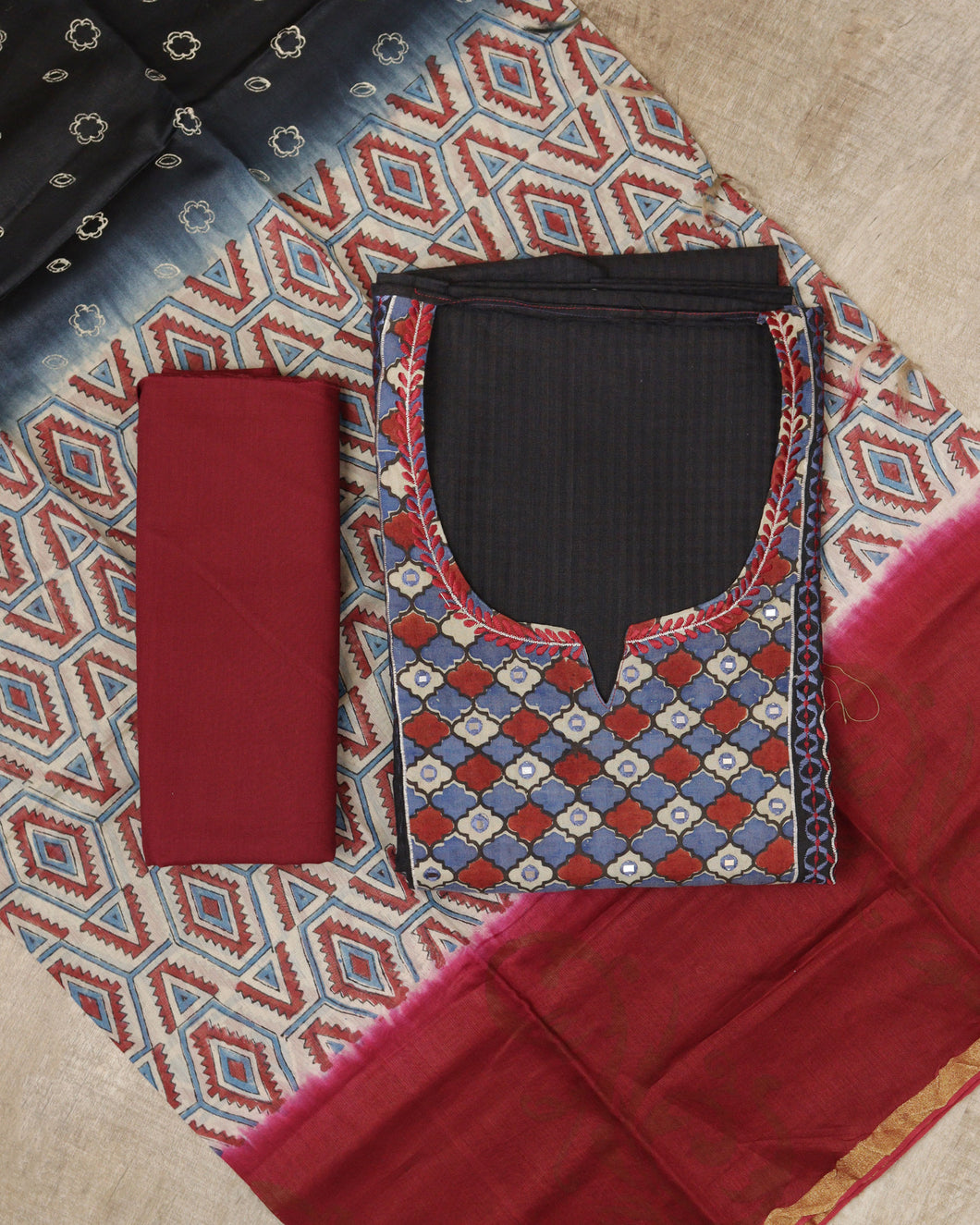 Pure Cotton Unstitched Suit-2715