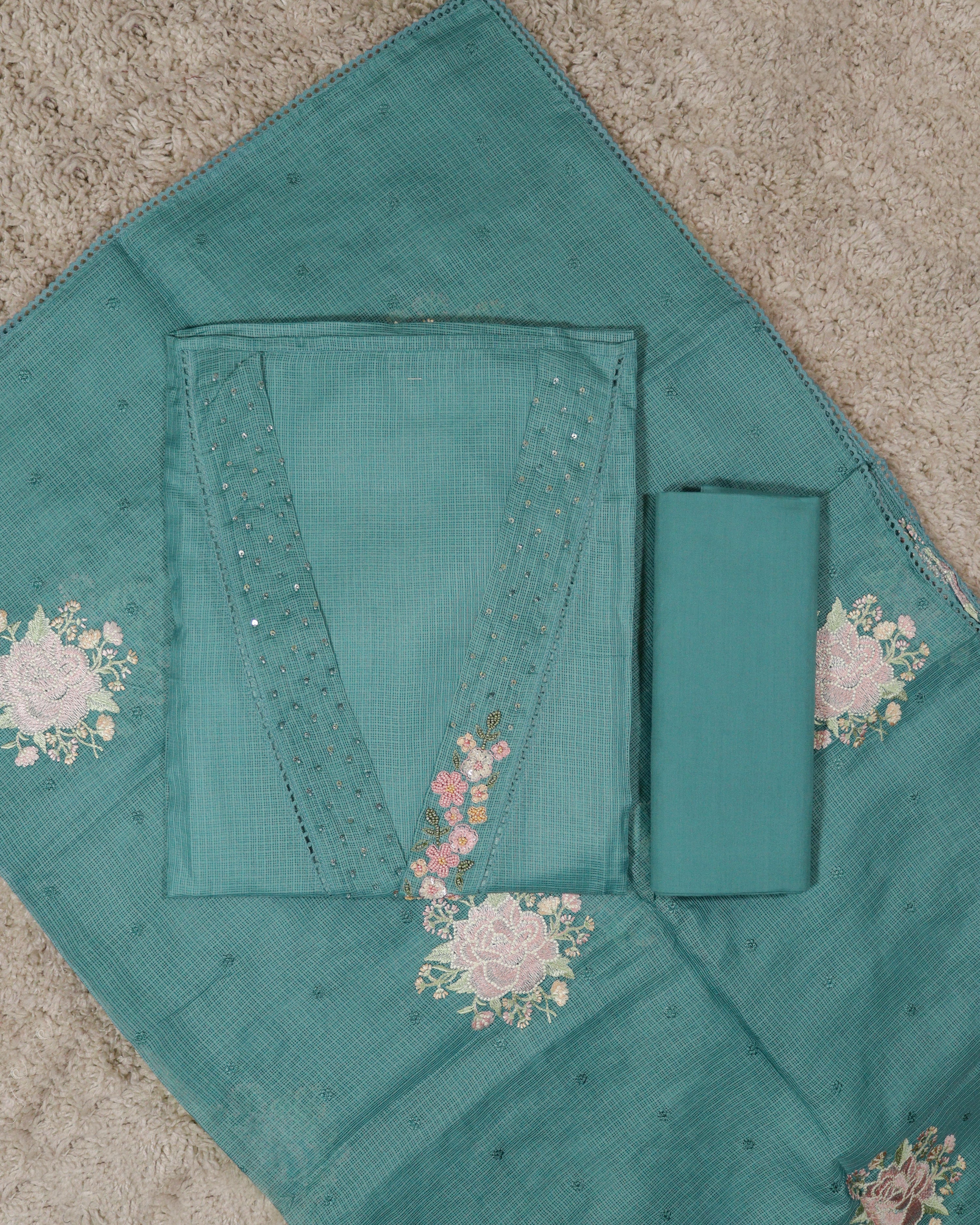 Load image into Gallery viewer, Silky Kota Unstitched Suit-5019
