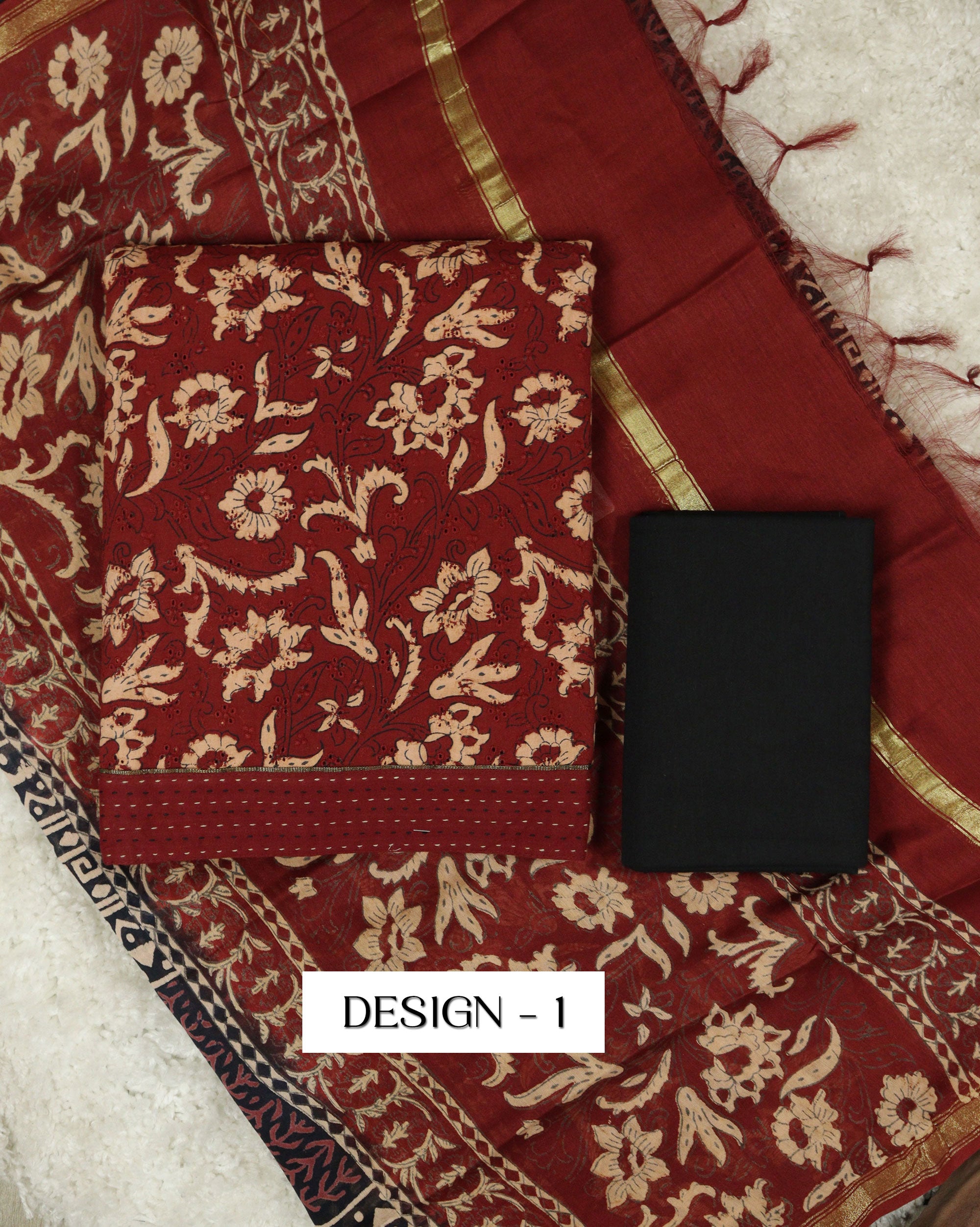 Load image into Gallery viewer, Cotton Hakoba Unstitched Suit-0726

