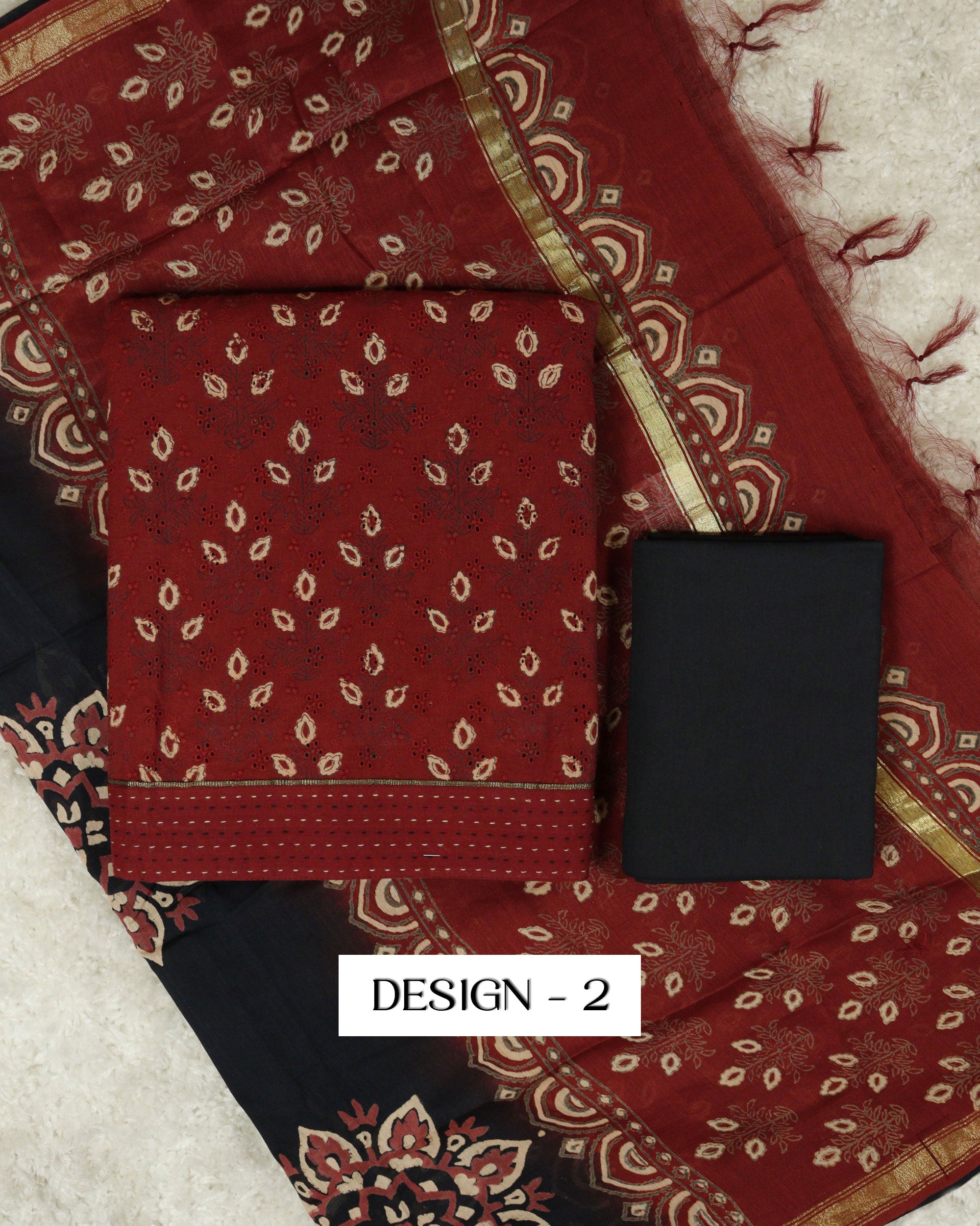 Load image into Gallery viewer, Cotton Hakoba Unstitched Suit-0726
