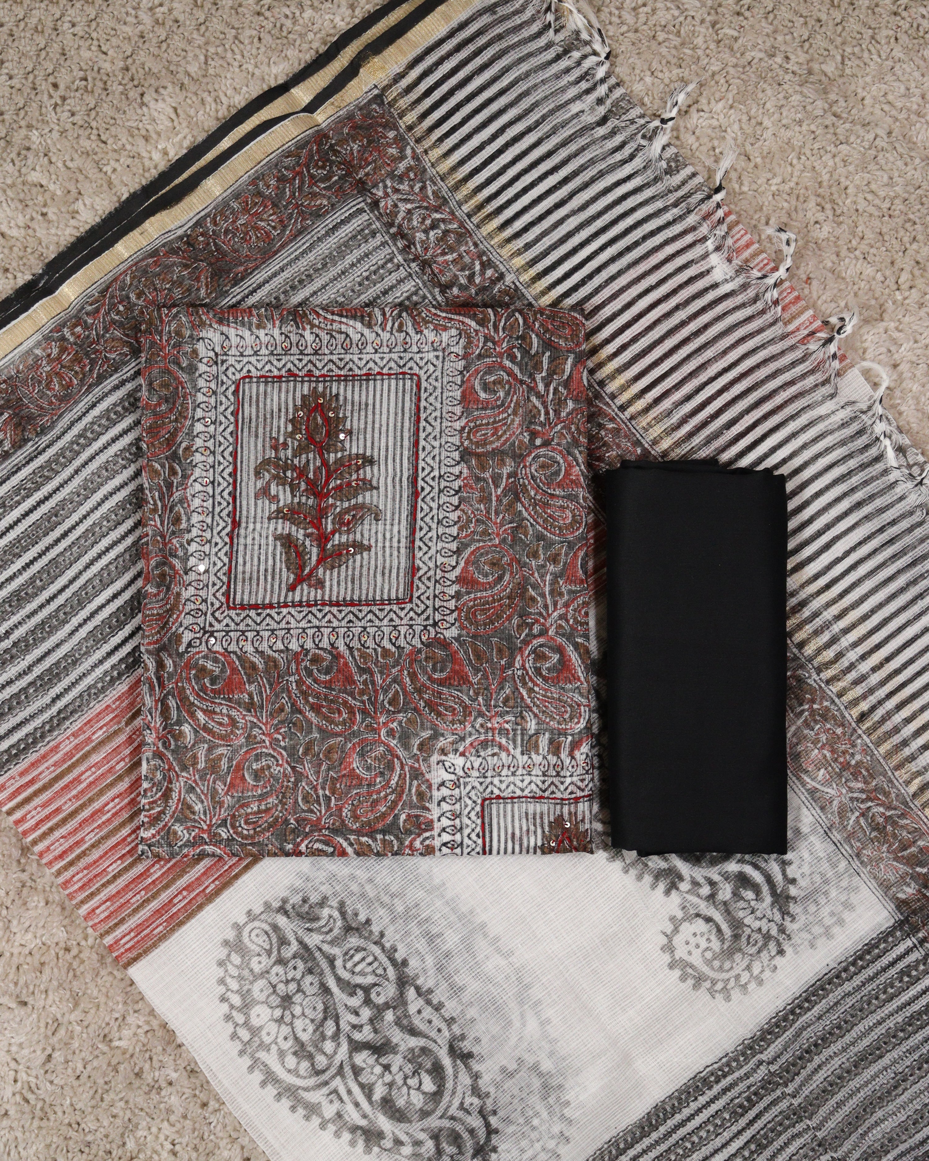 Load image into Gallery viewer, Kota Doria Unstitched Suit-5023
