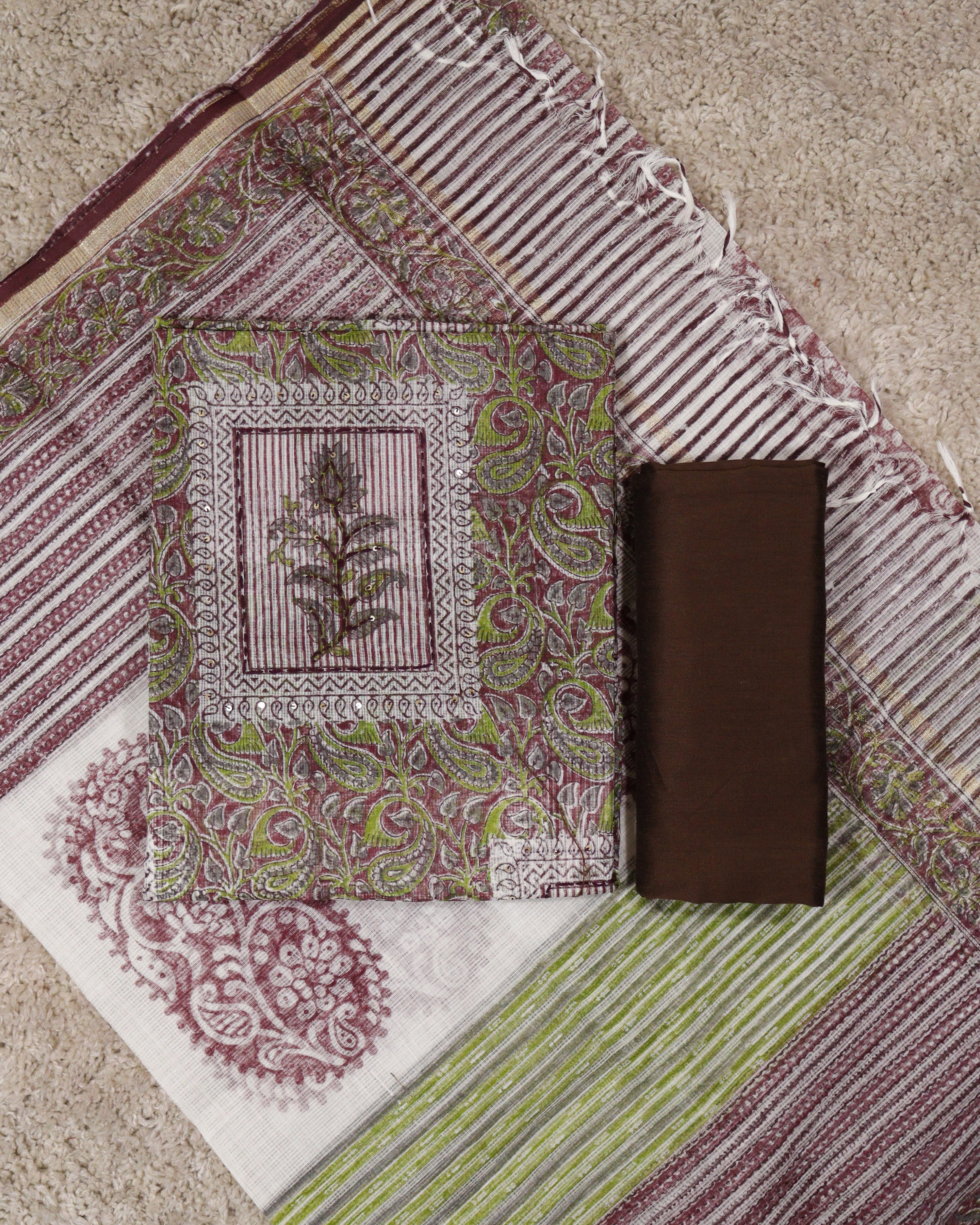 Load image into Gallery viewer, Kota Doria Unstitched Suit-5023
