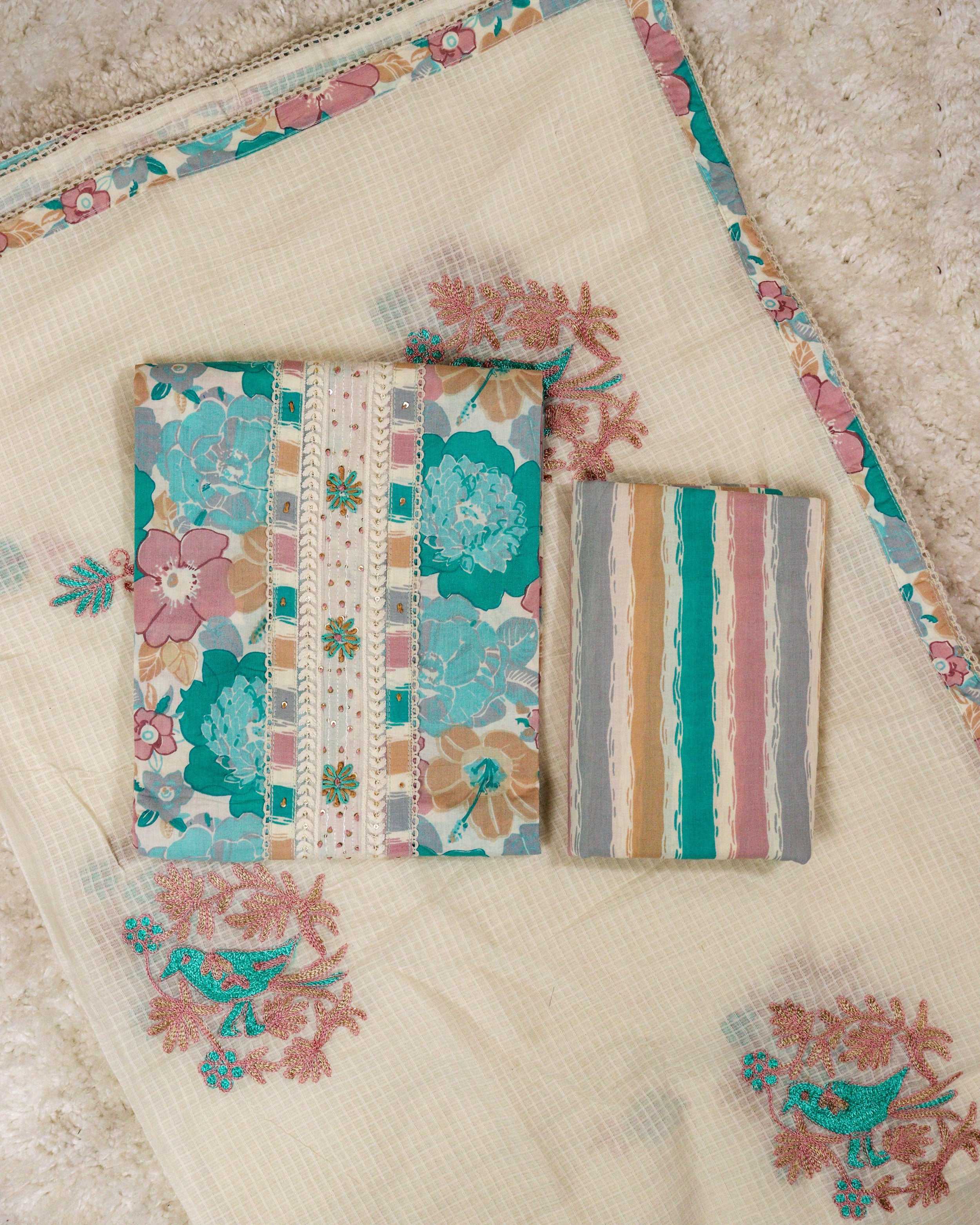 Load image into Gallery viewer, Cotton Unstitched Suit-0850
